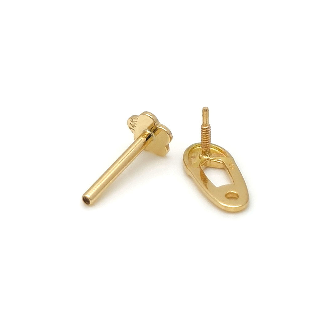 14k Safety Pin Internal Threaded Stud