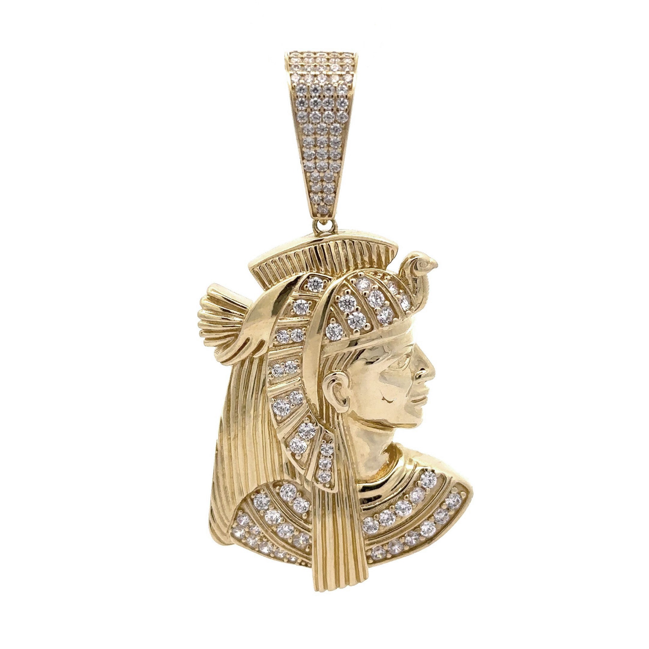 10k CZ Pharaoh Head Pendant