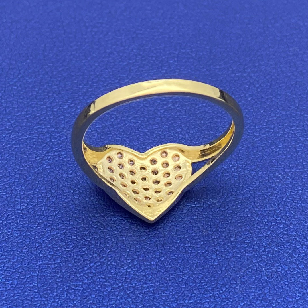 10k CZ Pink Heart Ring