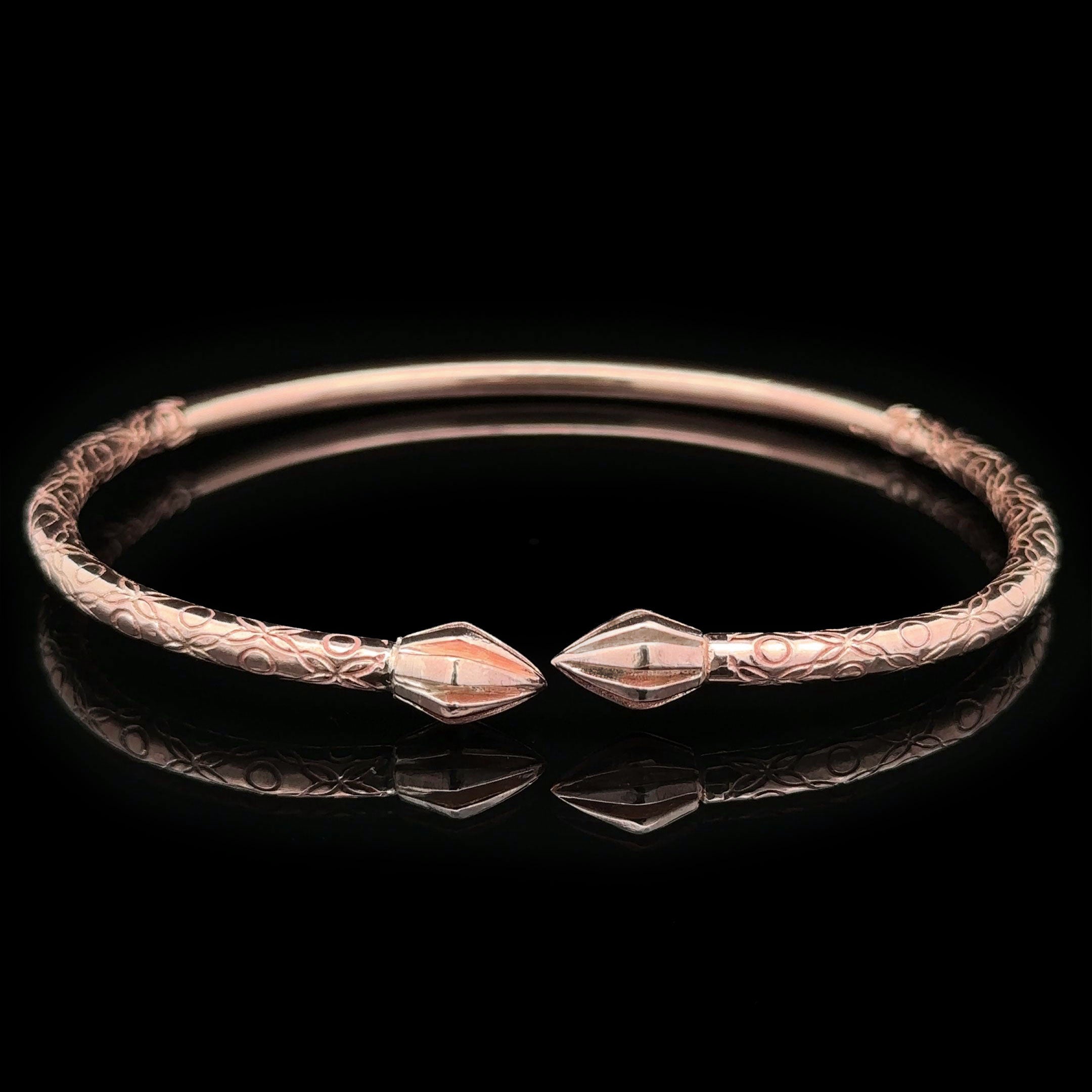 West Indian Bangle - Medium with Pointed Heads Rose Gold