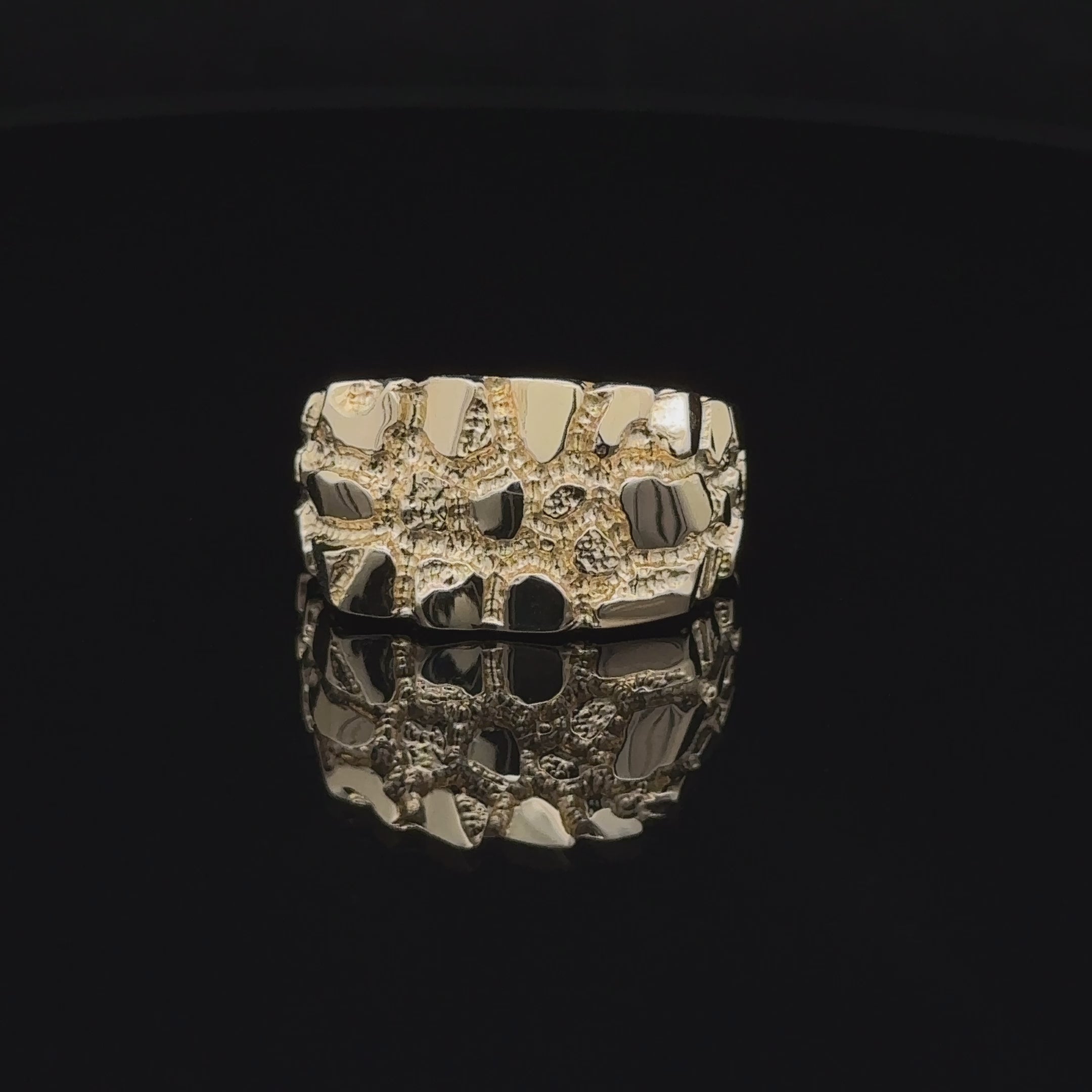 14k Nugget Rectangle Medium Ring