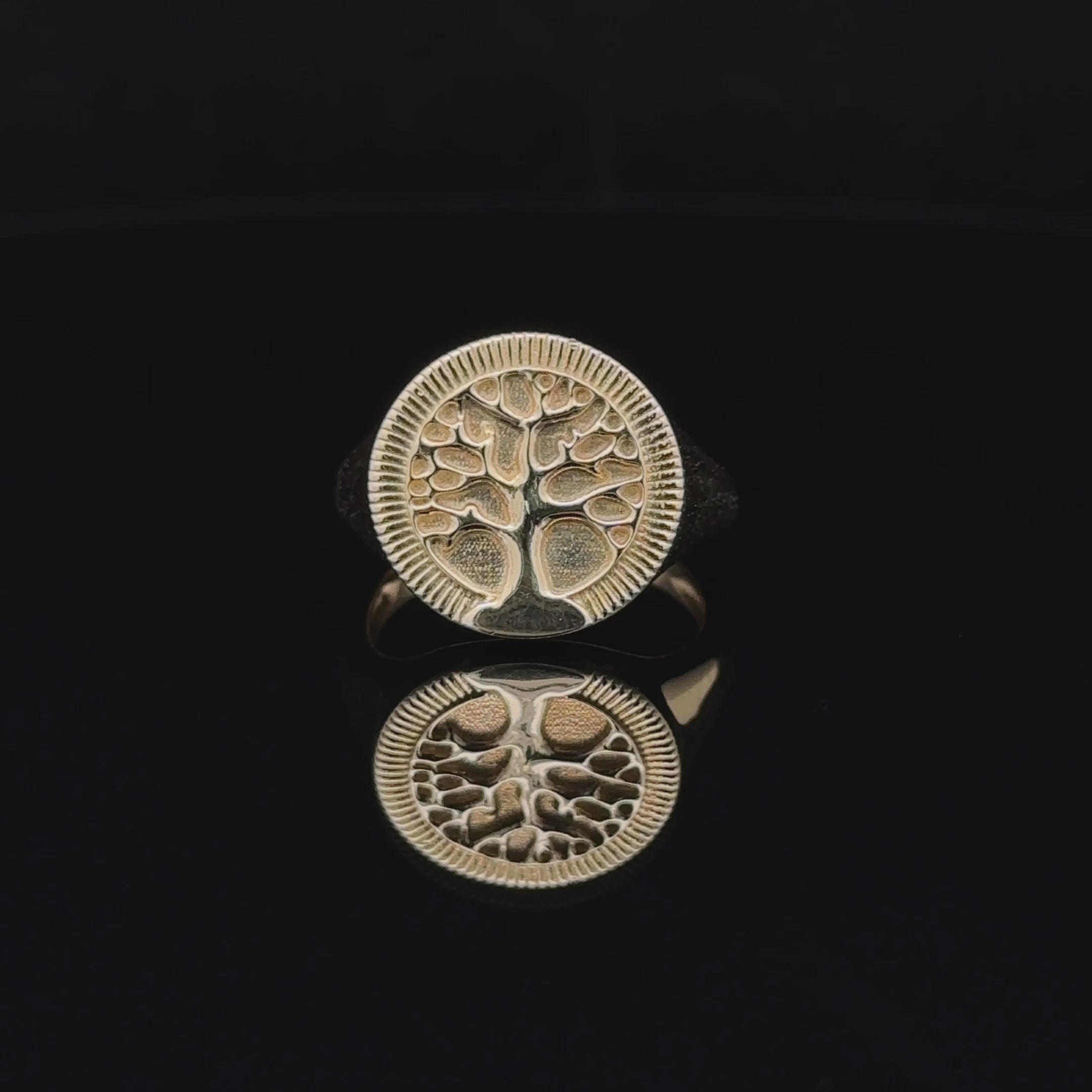 14k Family Tree Circle Ring