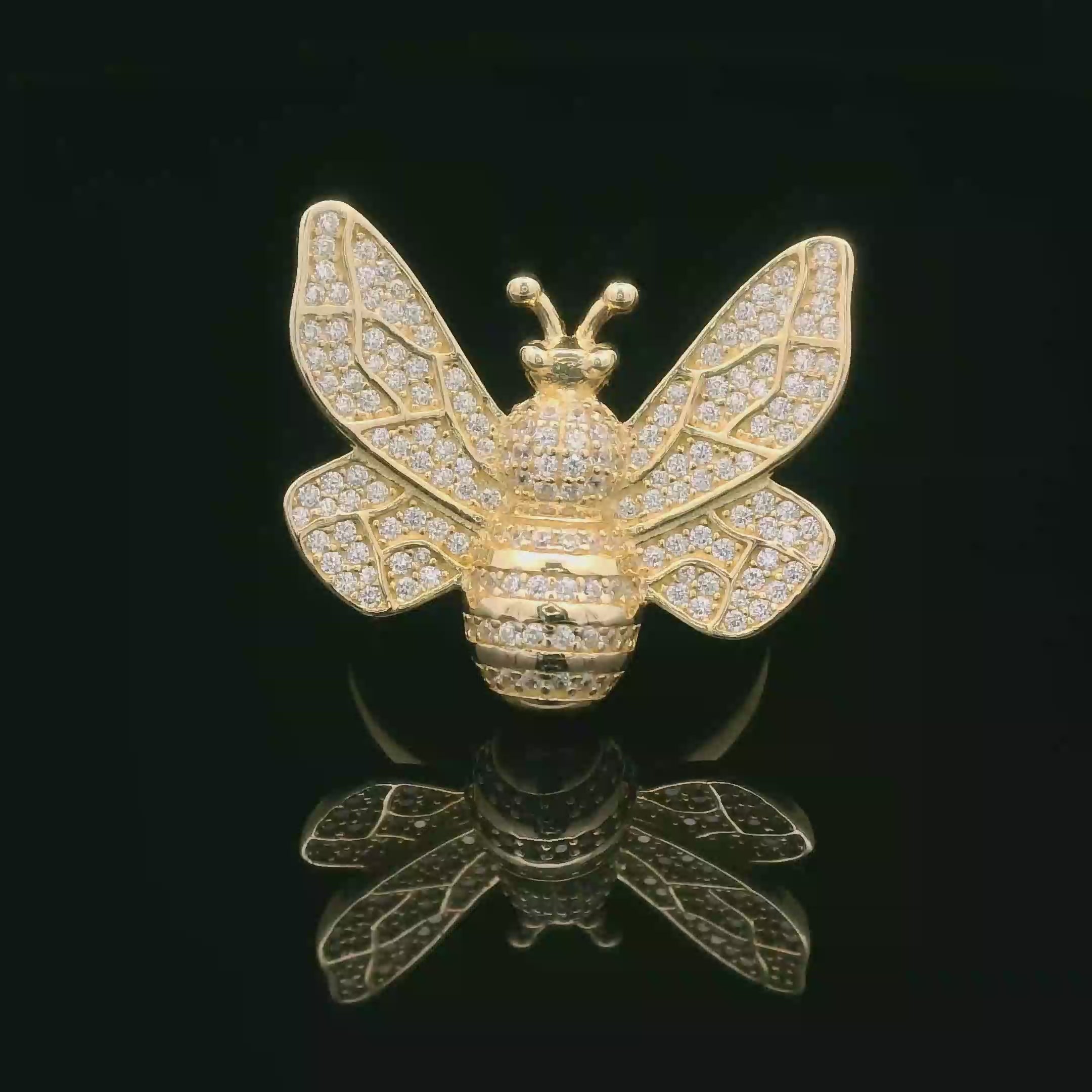 14k CZ Bumble Bee Ring