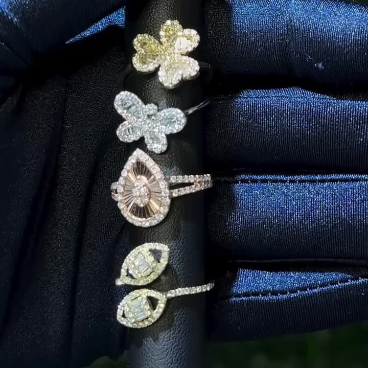 Diamond Pear Shaped Split Ring 10k Rose Gold 0.55ctw