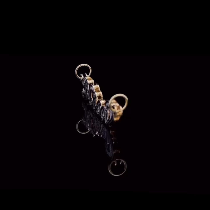 Personalized Diamond Cut Cursive Double Name Plate Pendant