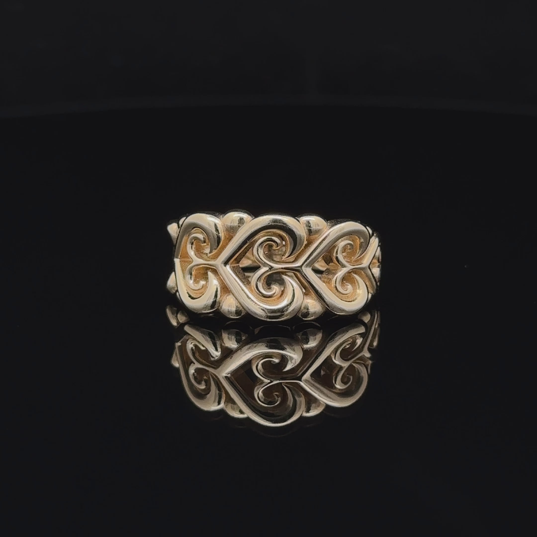 14k Heart Filigree Ring