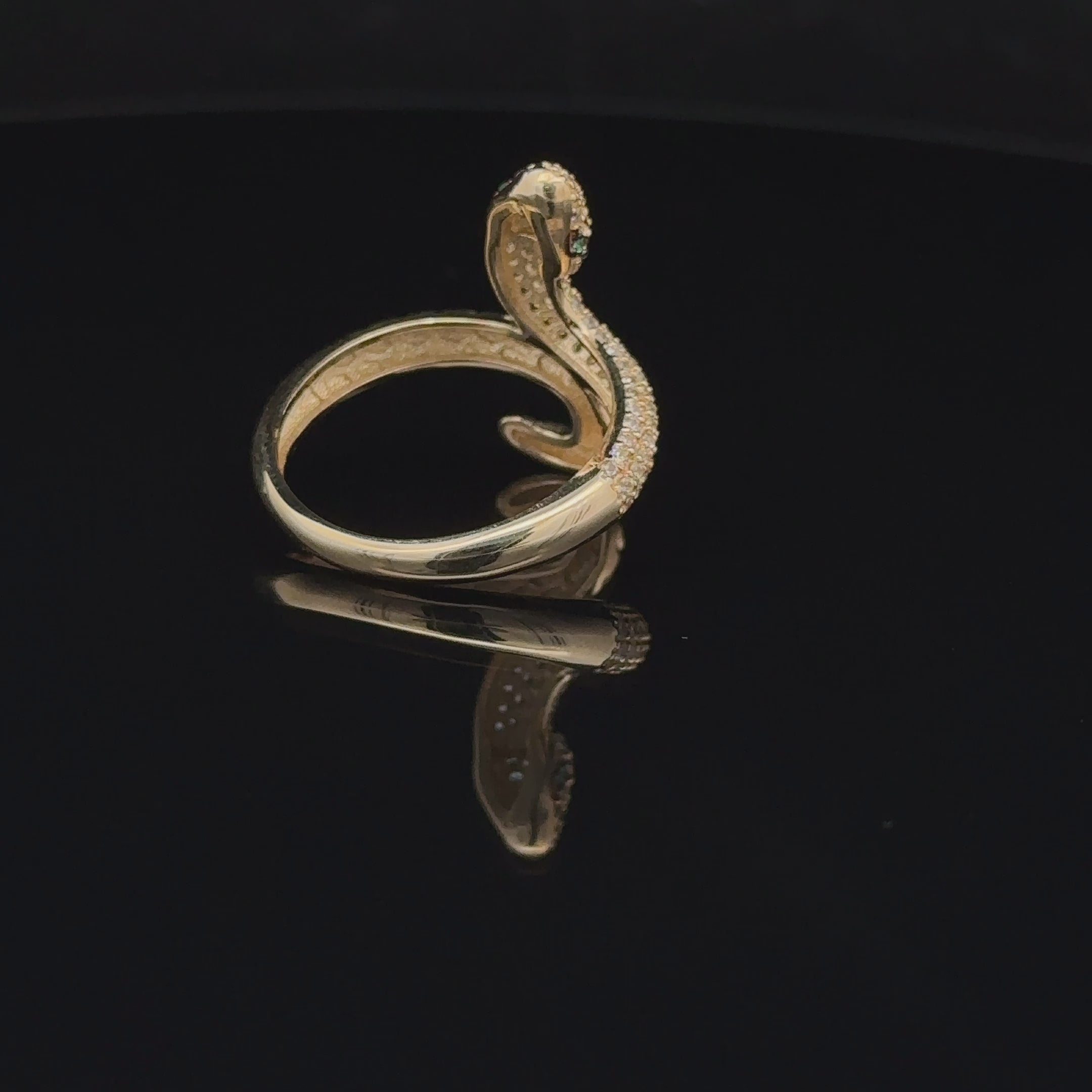 14k CZ Snake Ring
