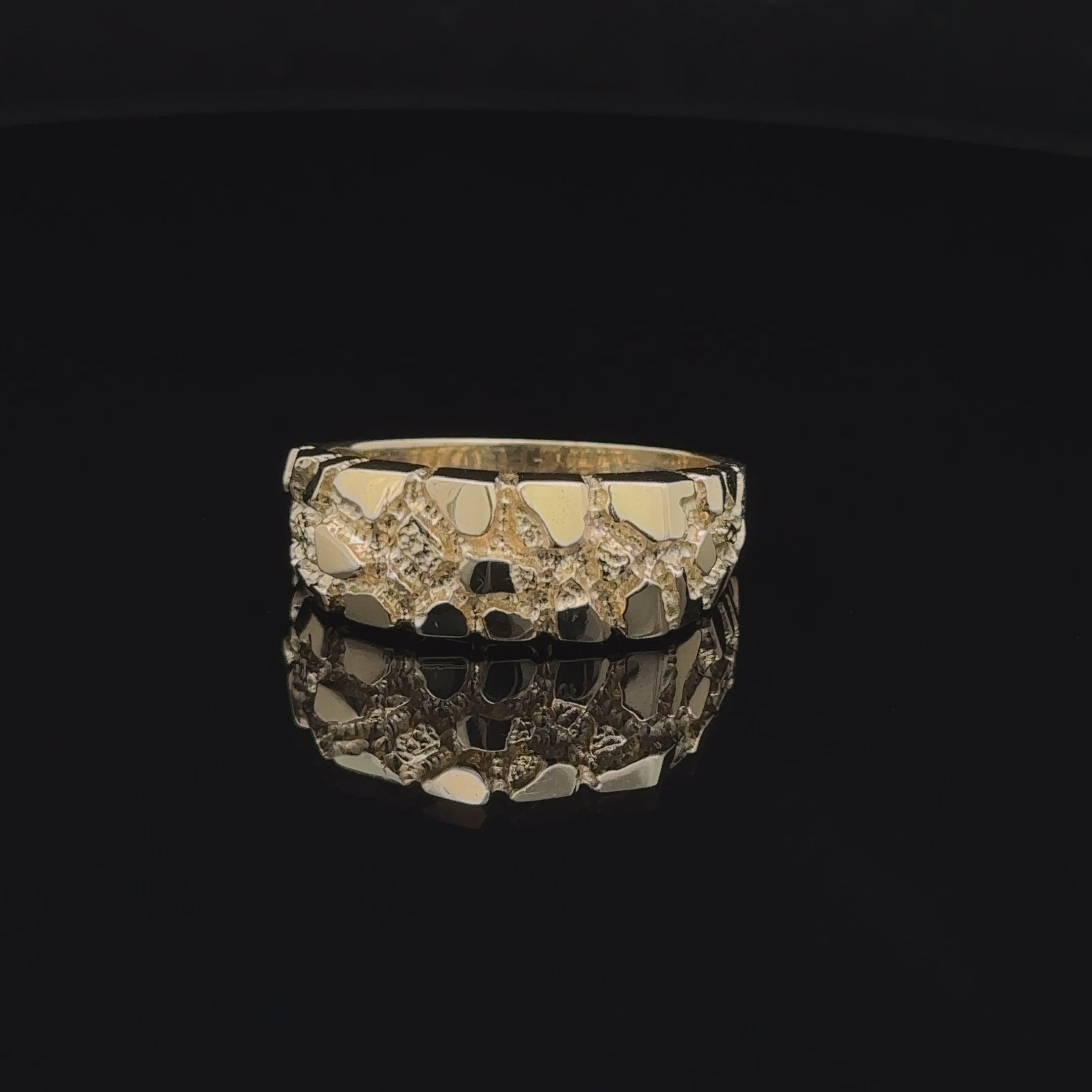 14k Nugget Rectangle Small Ring