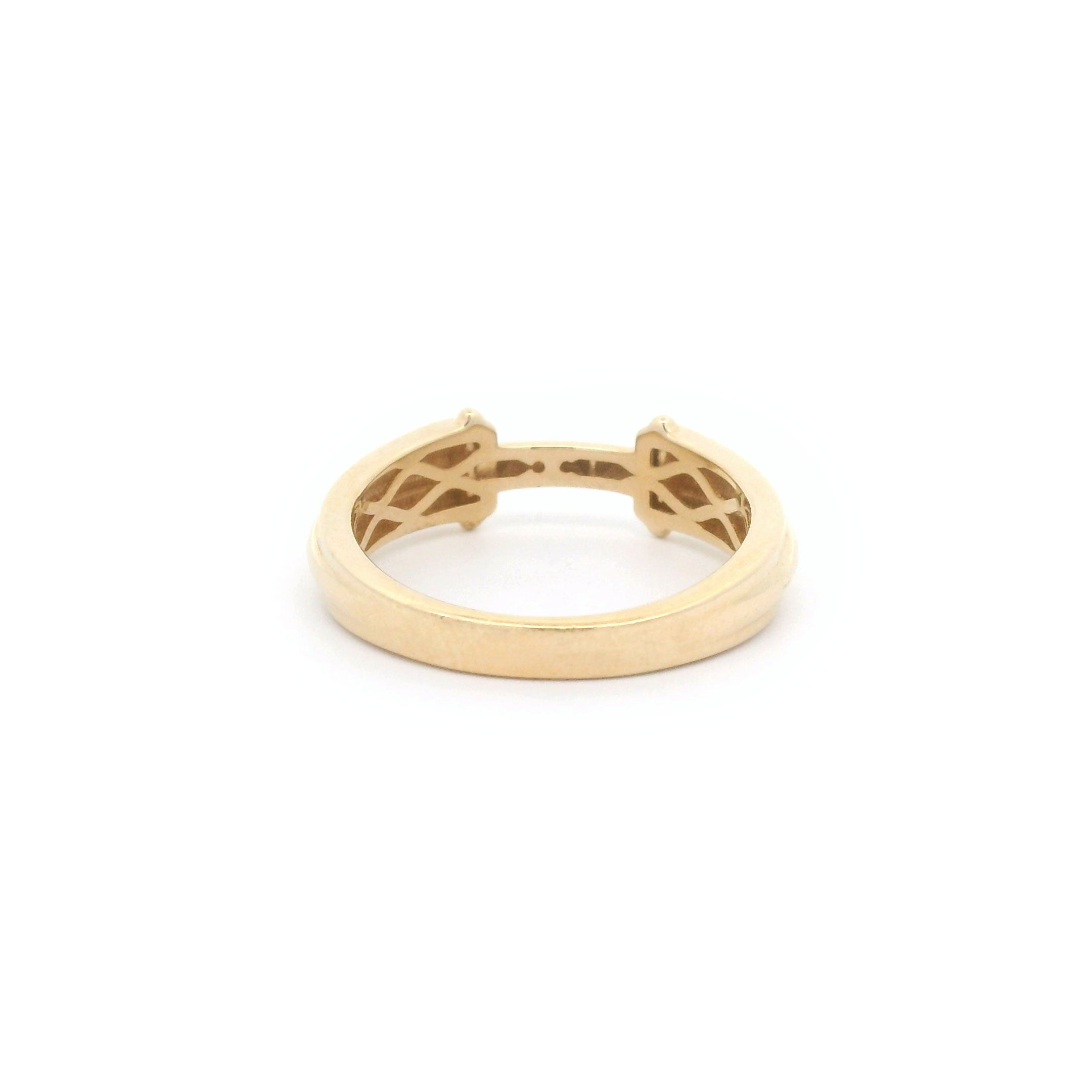 14k Triple Rivet Spike Ring Back