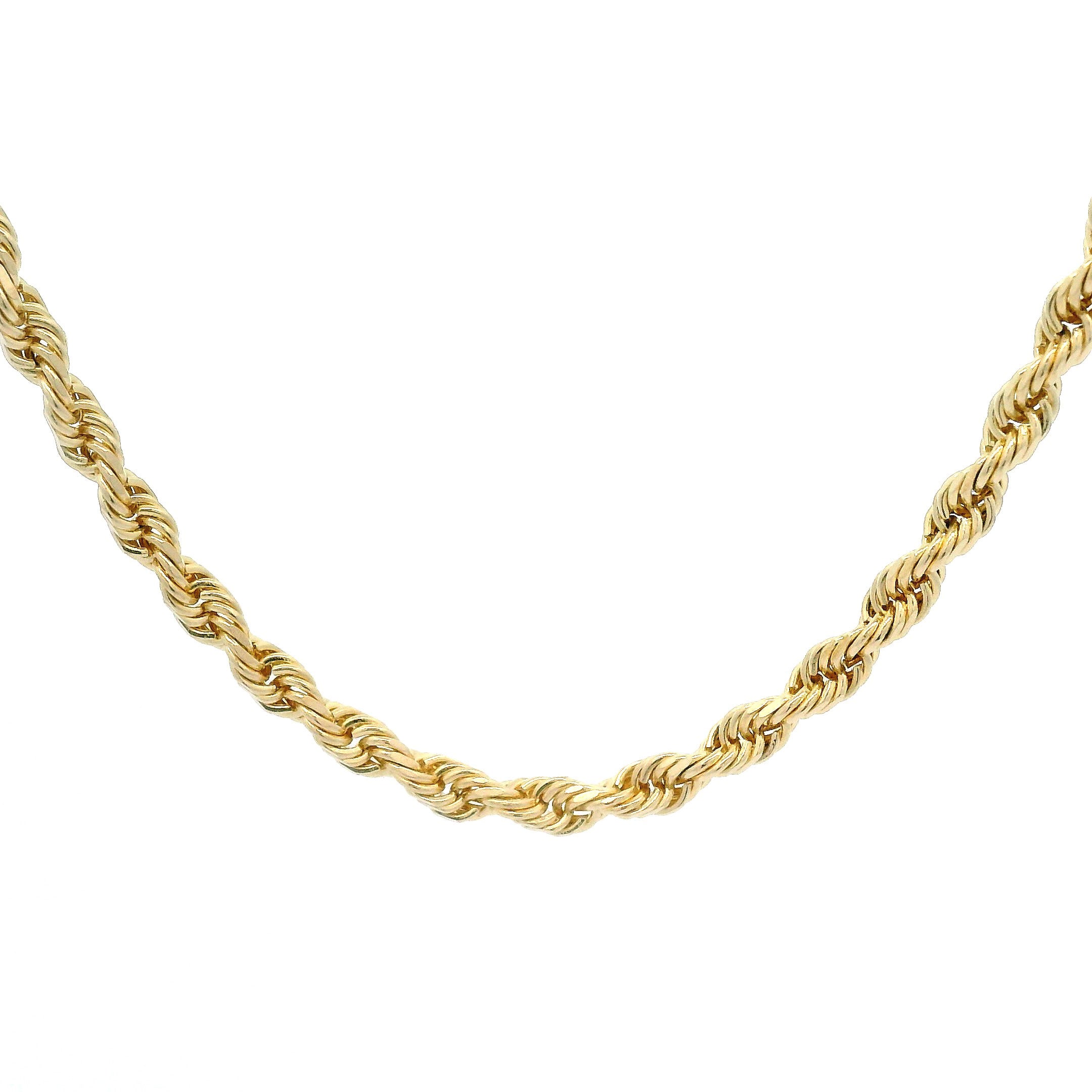 14k Solid Diamond Cut Rope Chain 2.5mm