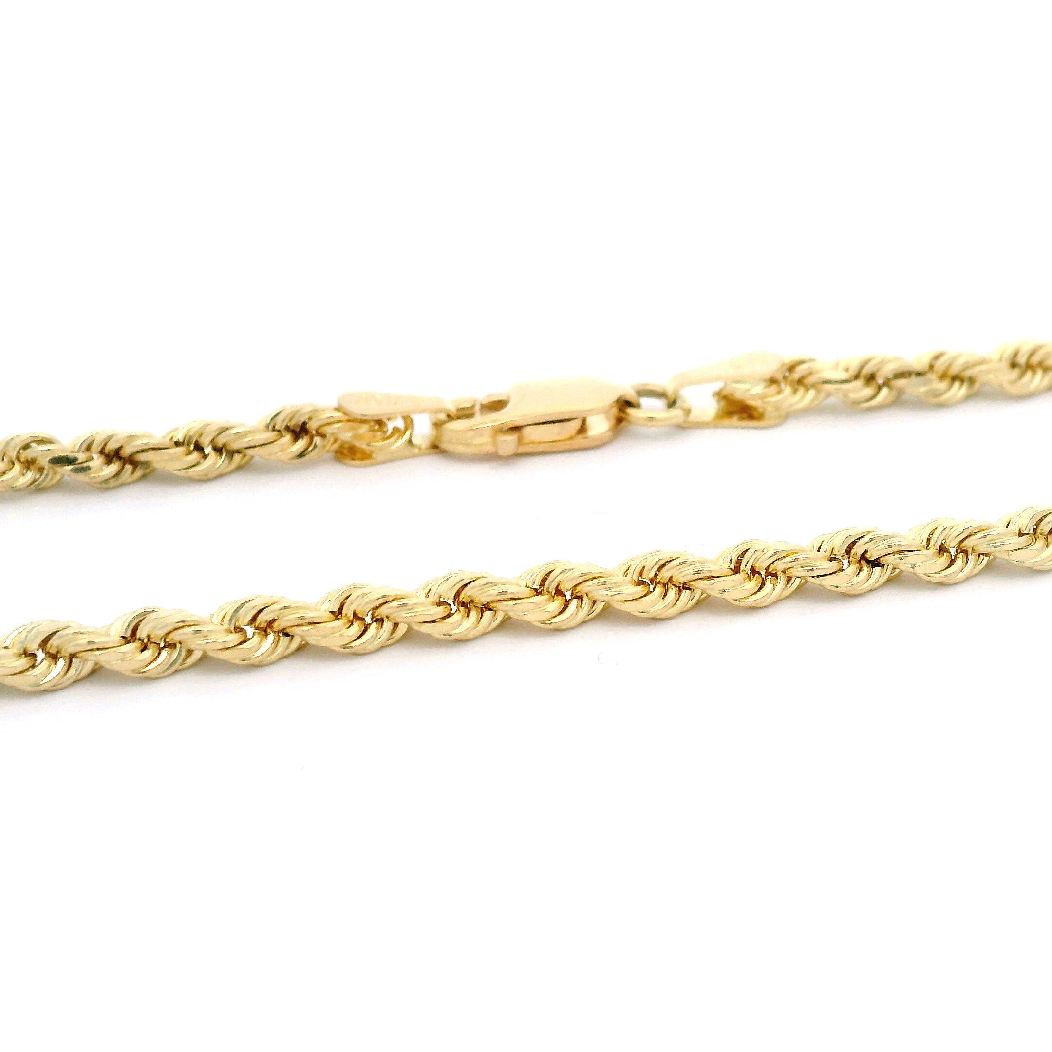 10k Solid Diamond Cut Rope Chain 2.75mm Lobster Lock