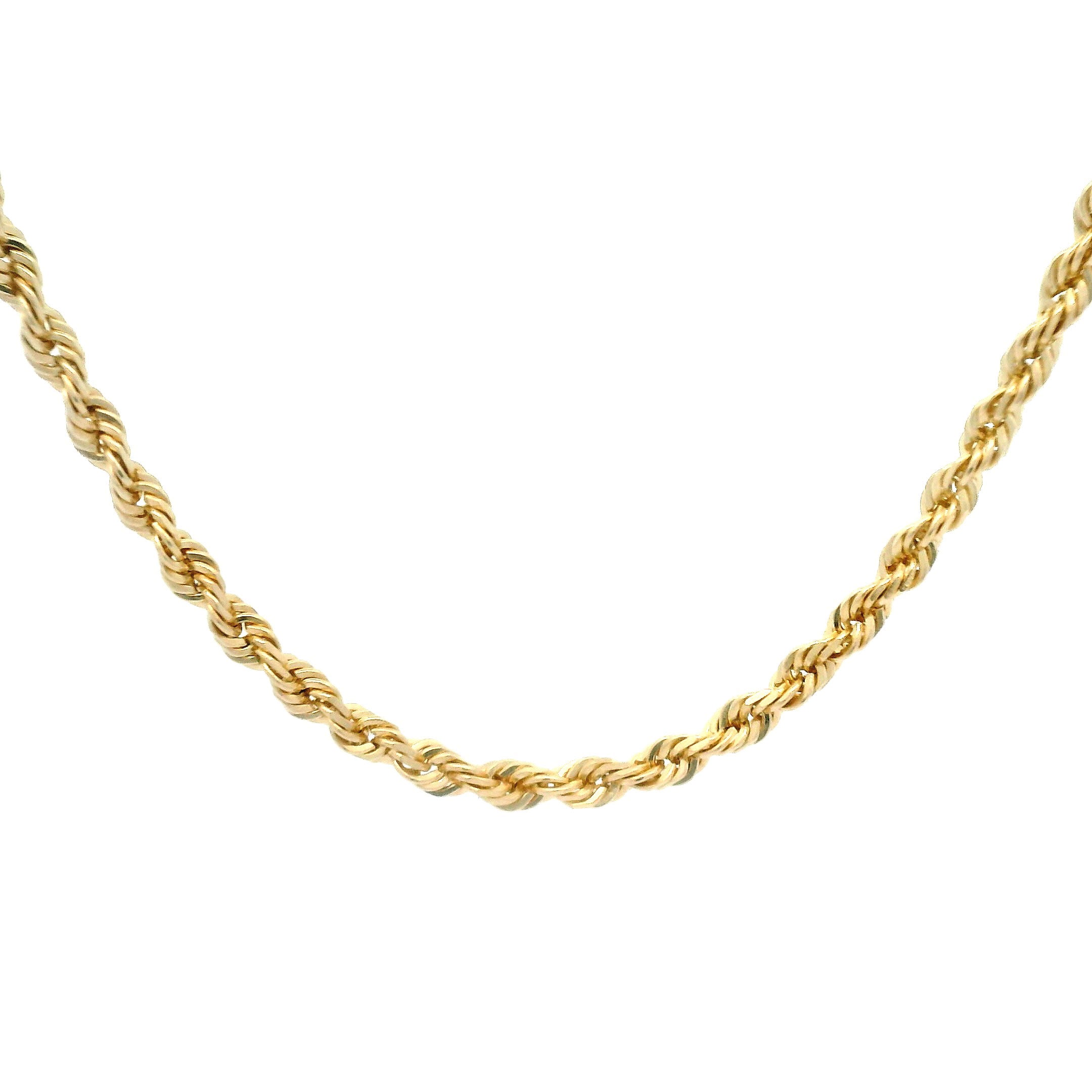 14k Solid Diamond Cut Rope Chain 2mm