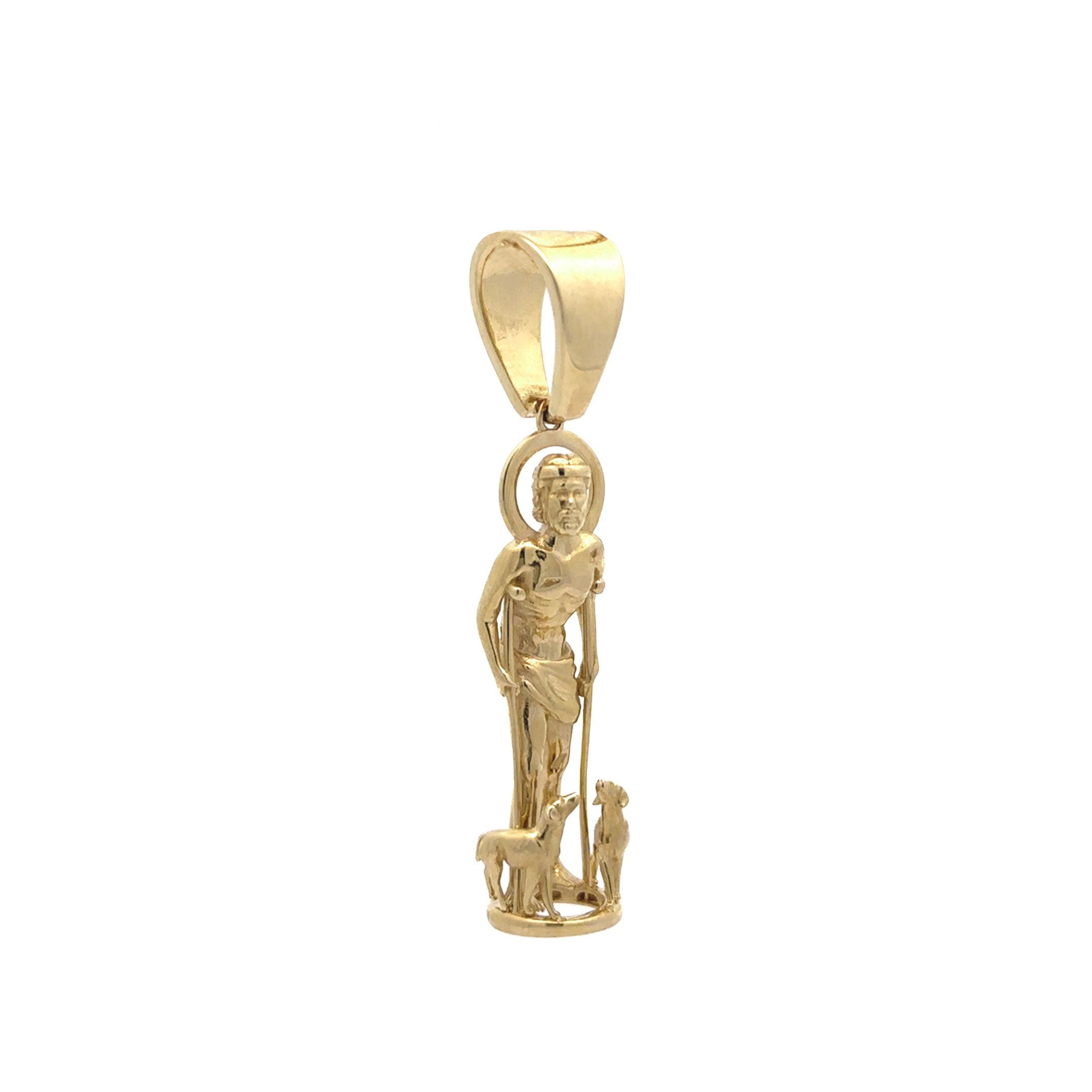 10k Saint Lazarus 3D Pendant Side