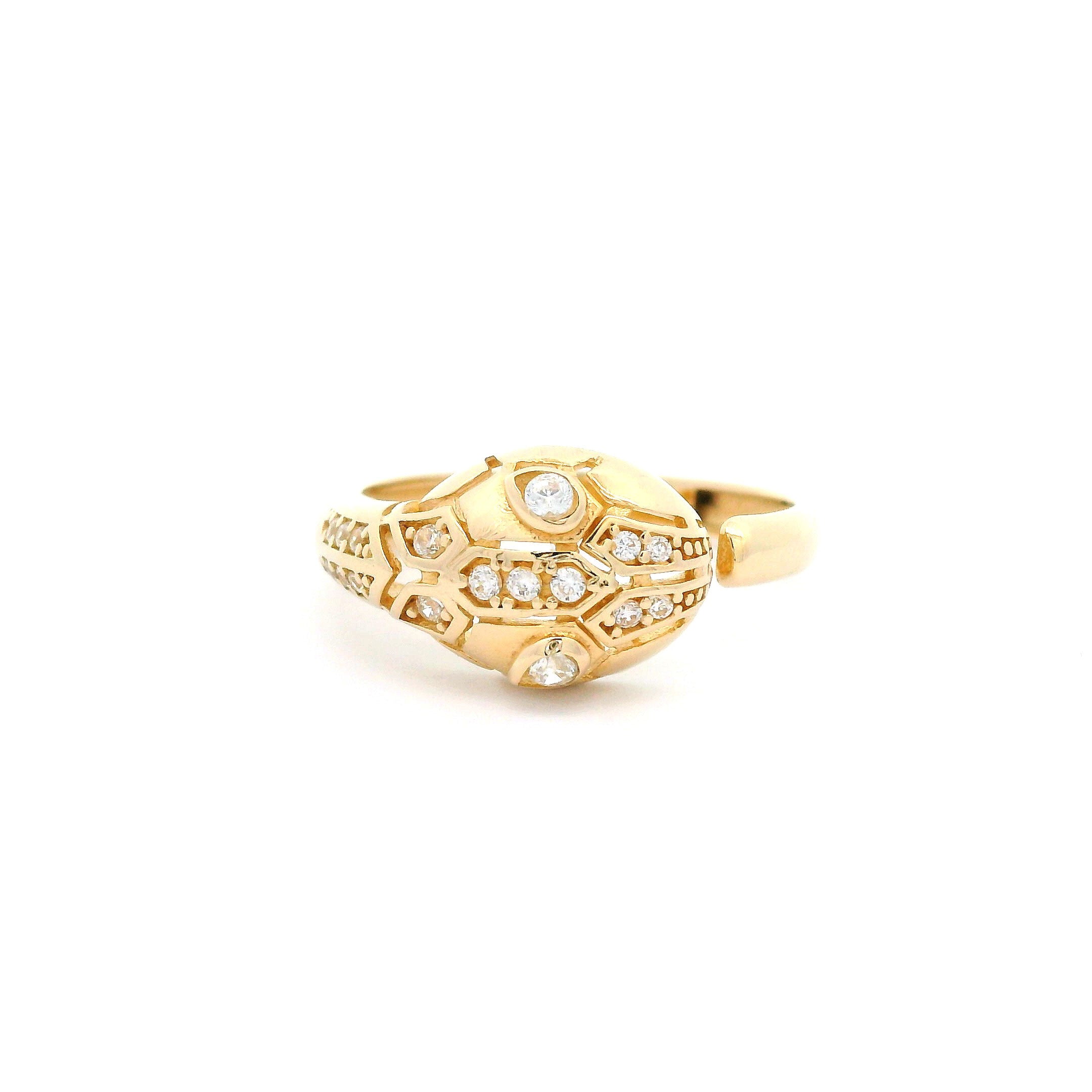 14k CZ Snake Open Ring
