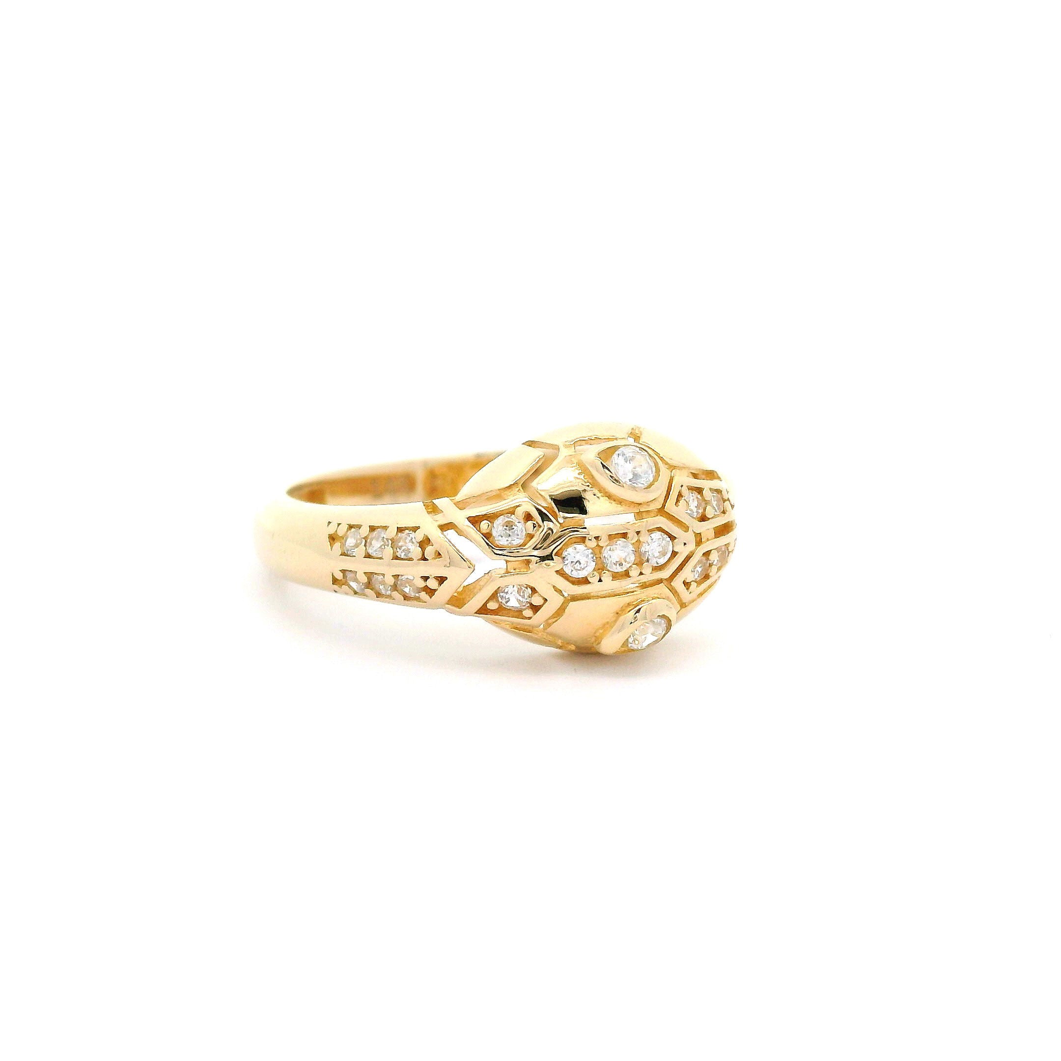 14k CZ Snake Open Ring left