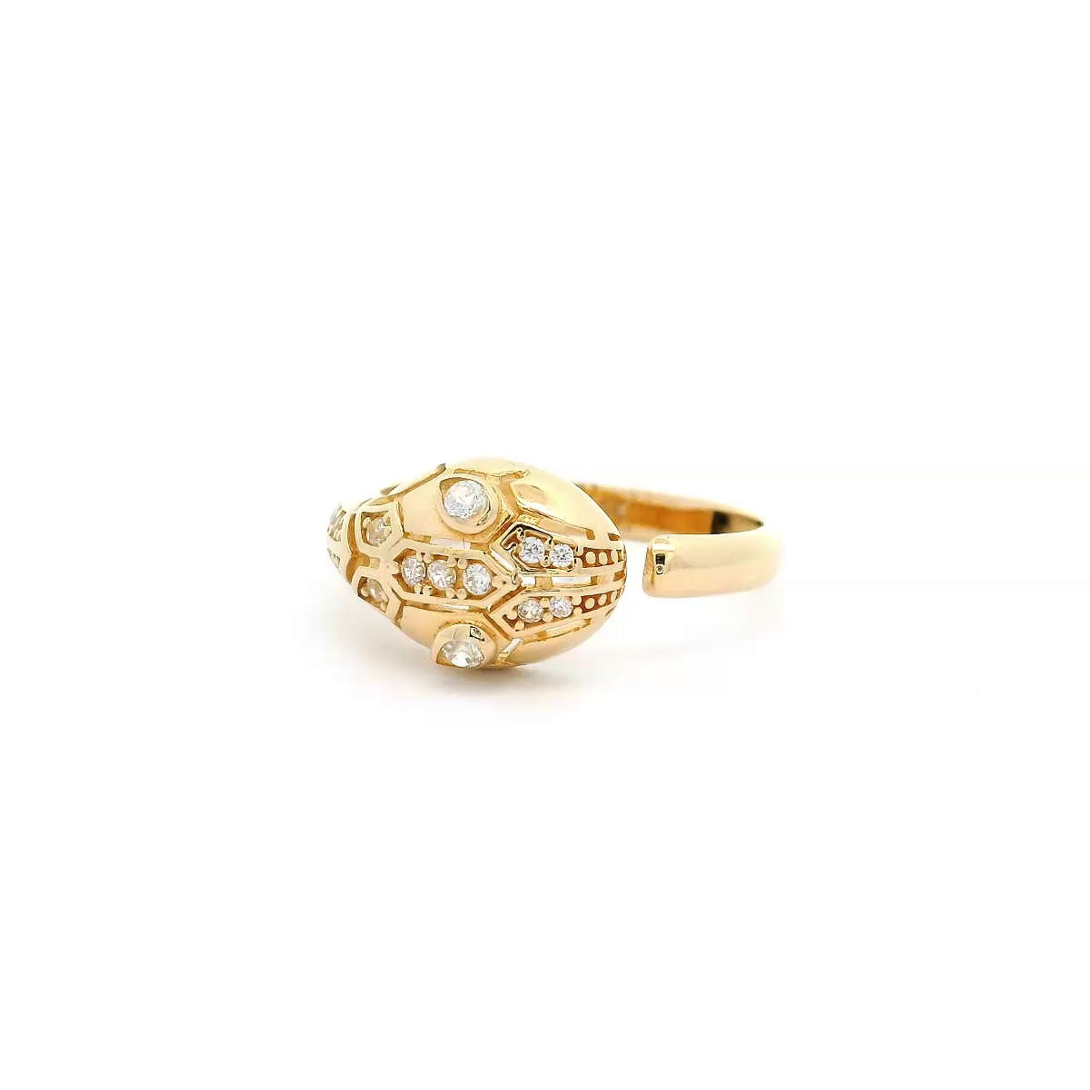 14k CZ Snake Open Ring right