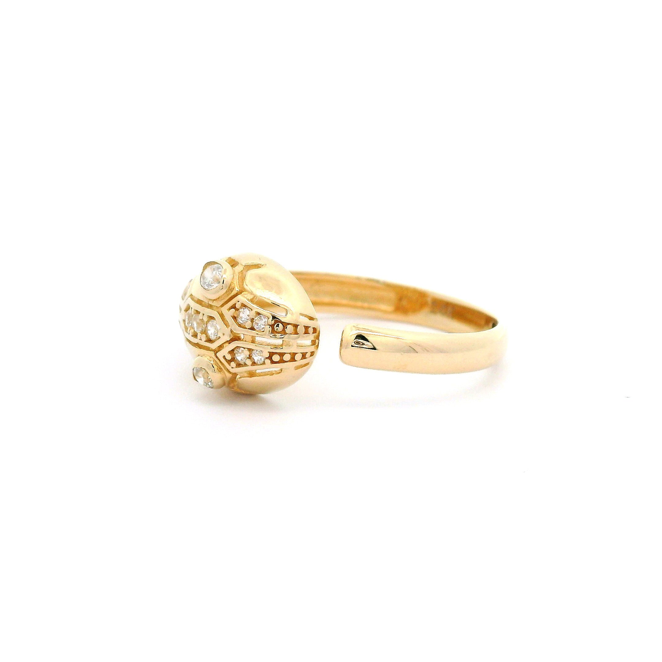 14k CZ Snake Open Ring open