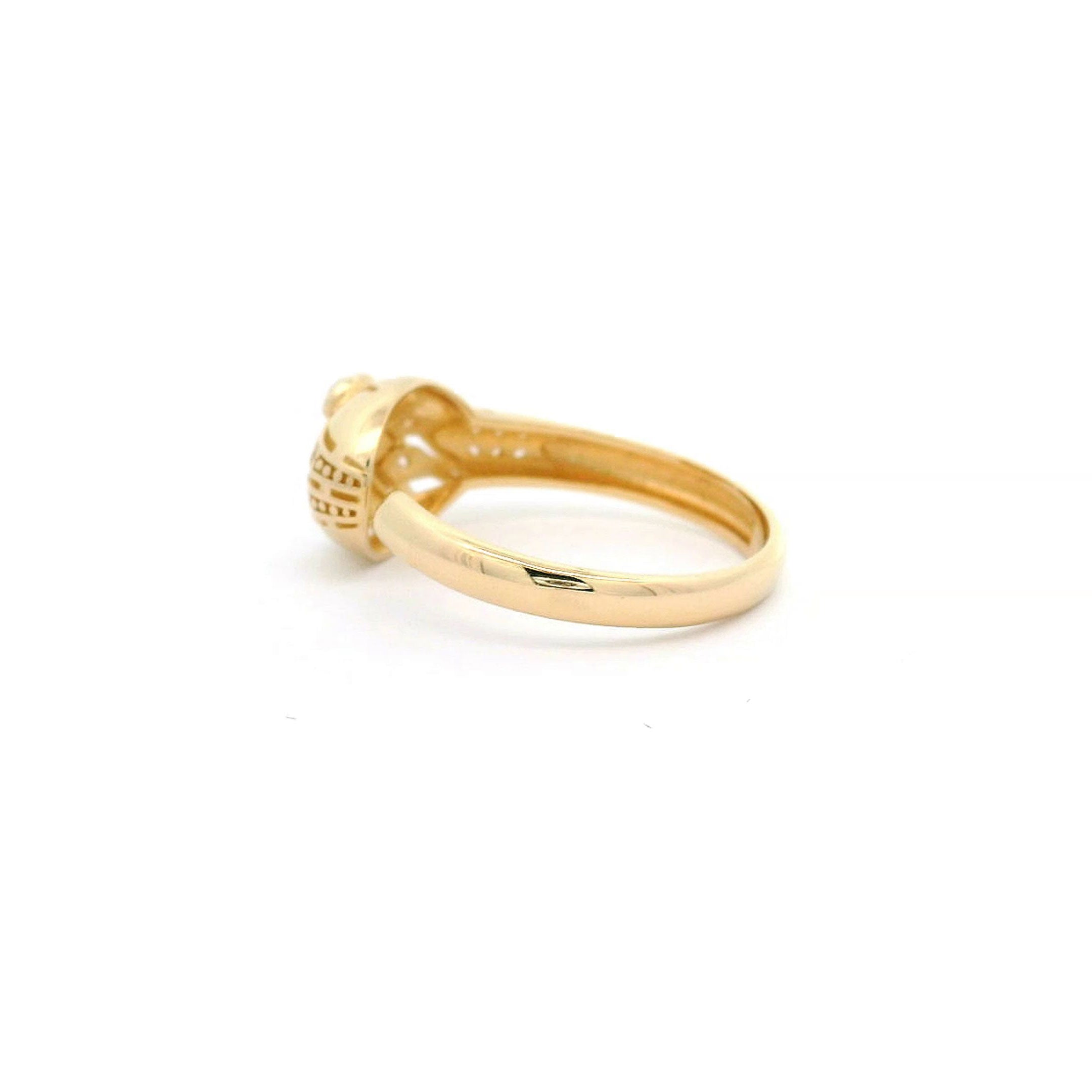 14k CZ Snake Open Ring side back