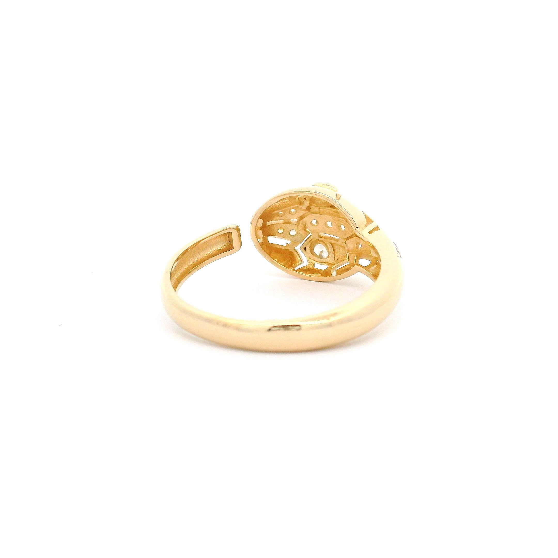 14k CZ Snake Open Ring back