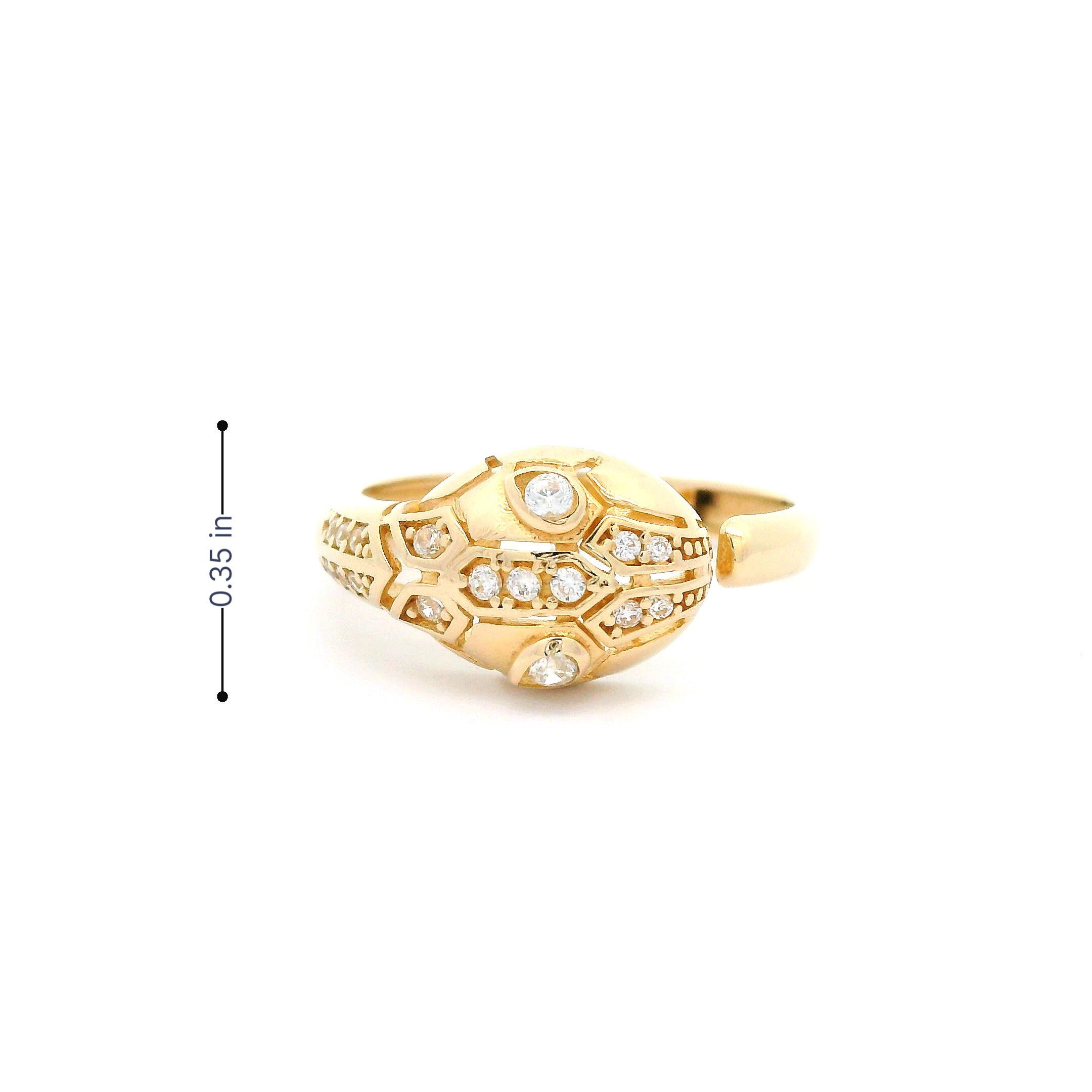 14k CZ Snake Open Ring size