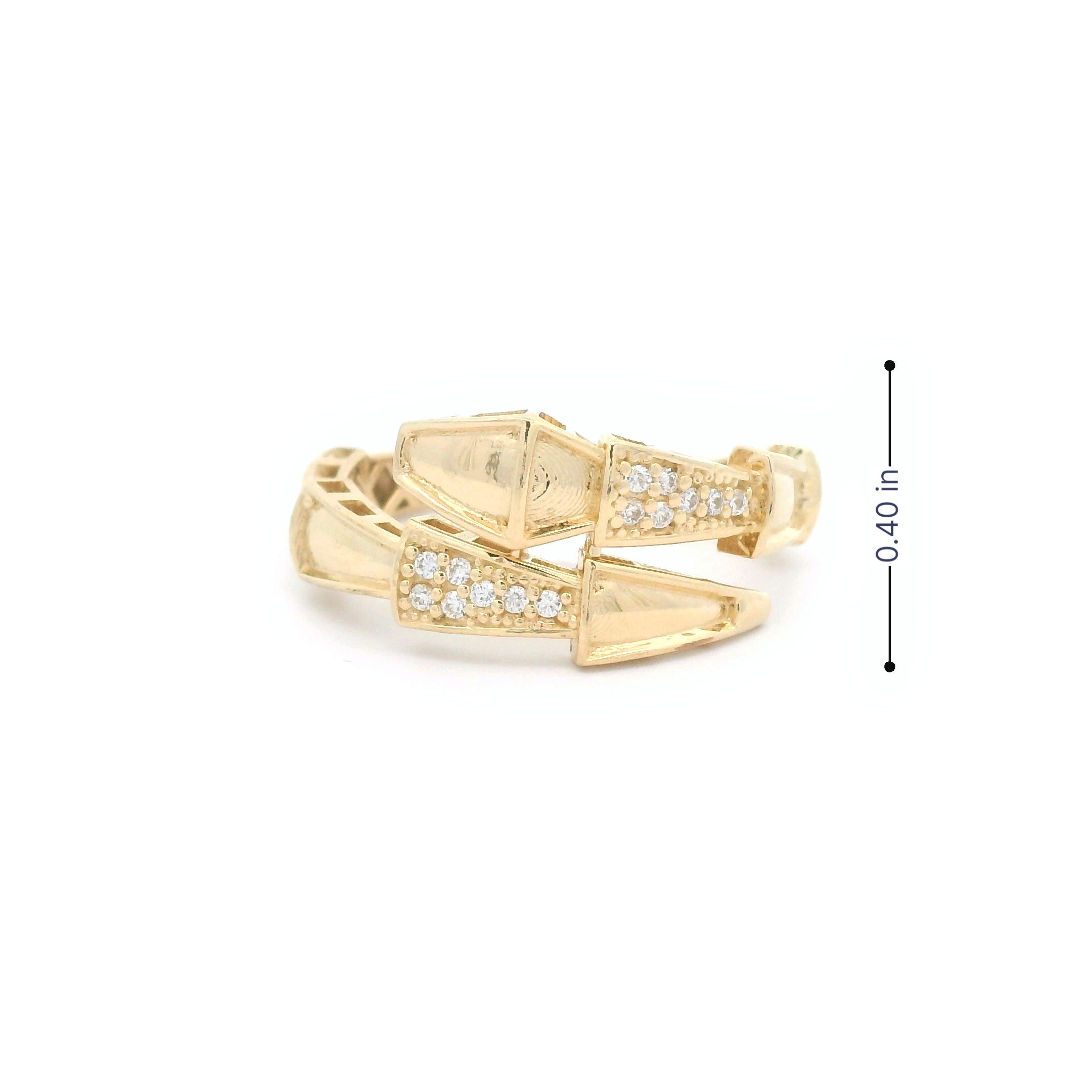 14k CZ Snake Ring Size Details