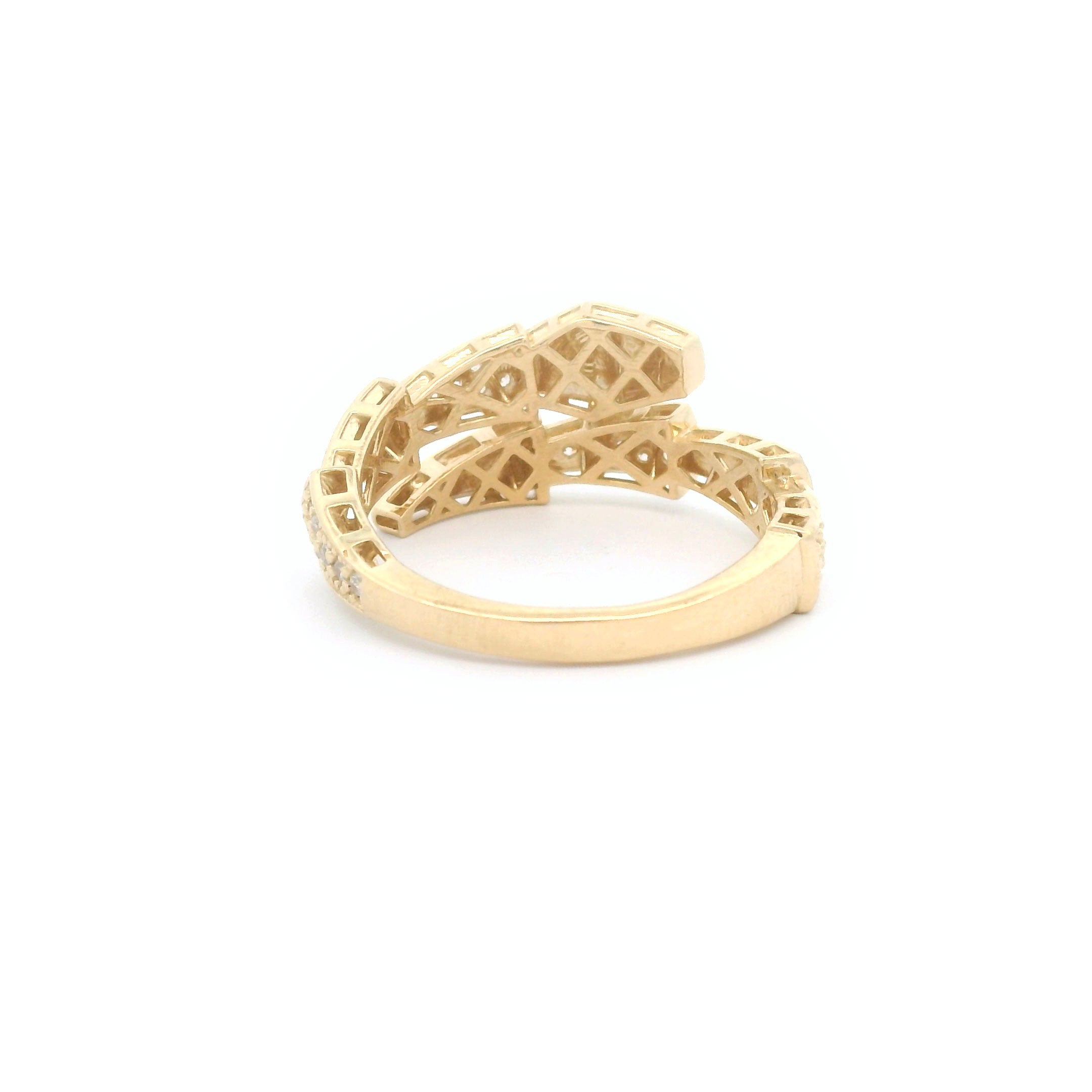 14k CZ Snake Ring Back