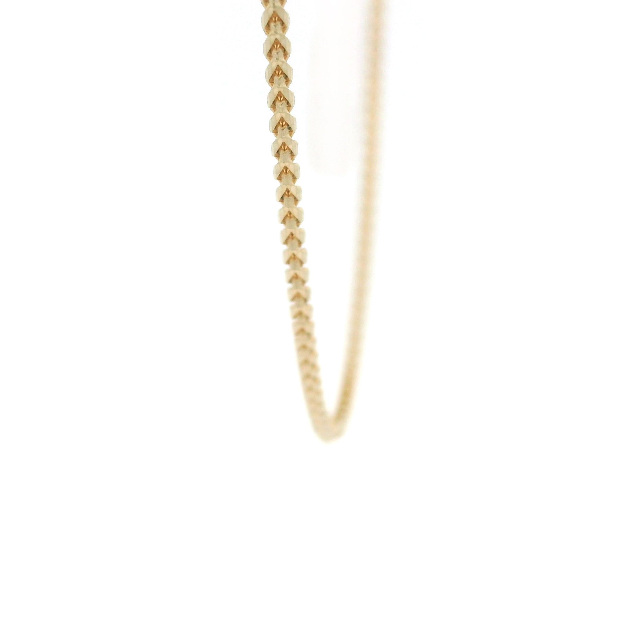 14k Yellow Gold Solid Franco Fine Chain 1.25mm on white background close up