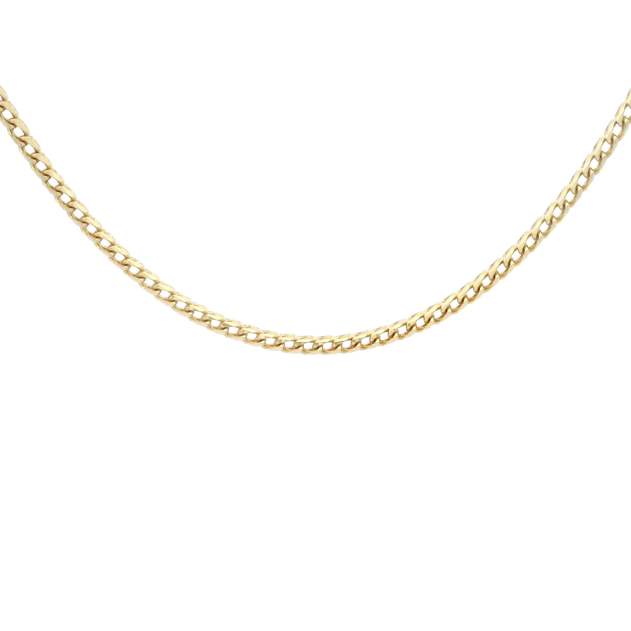 14k Yellow Gold Solid Franco Fine Chain 1.25mm on white background