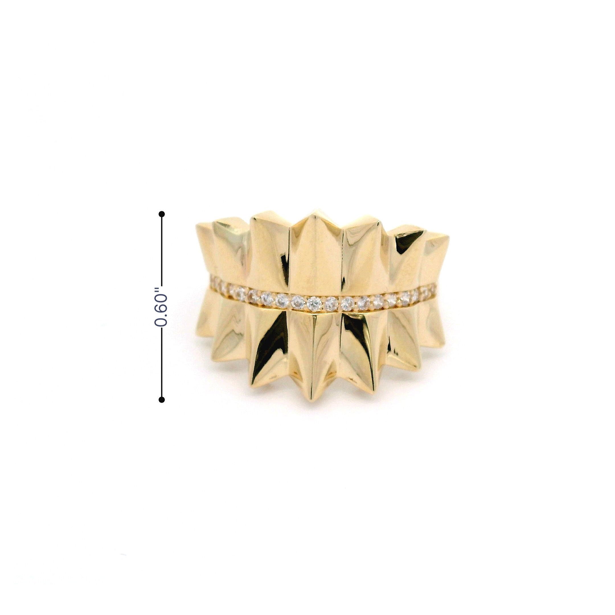 14k CZ Fancy Spike Ring Size