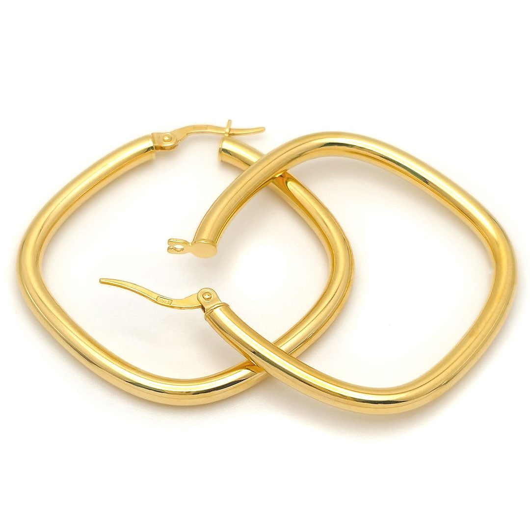 14k Square Hoop Earrings Open