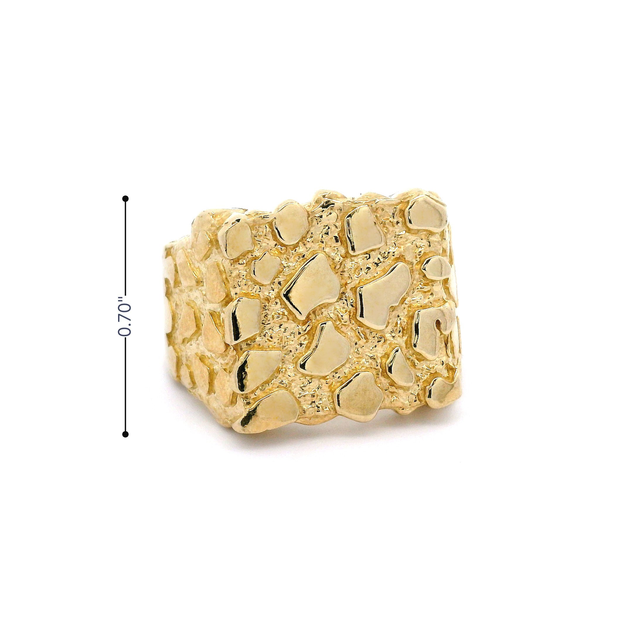 10k Nugget Square Shaped Ring Size