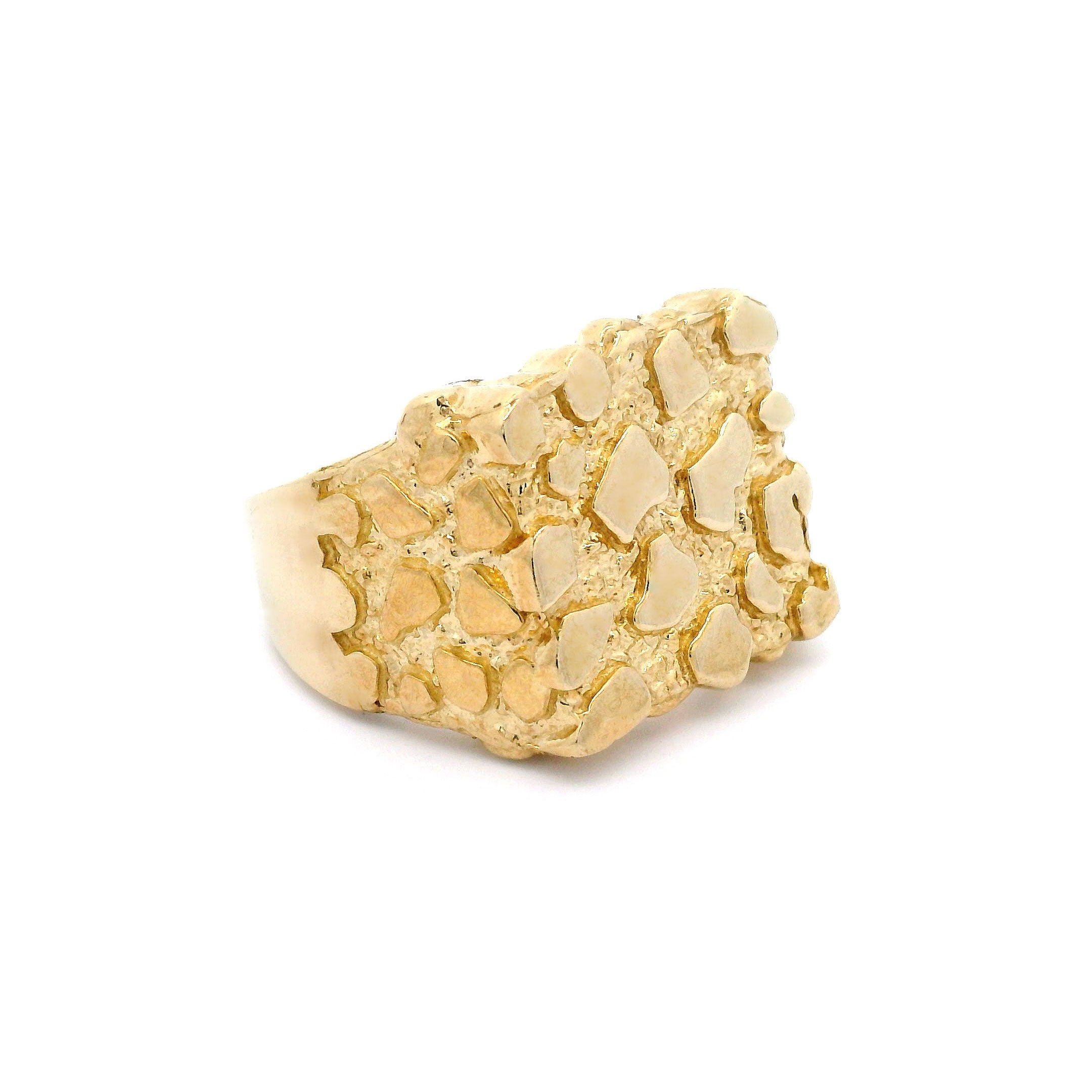 10k Nugget Square Shaped Ring Side