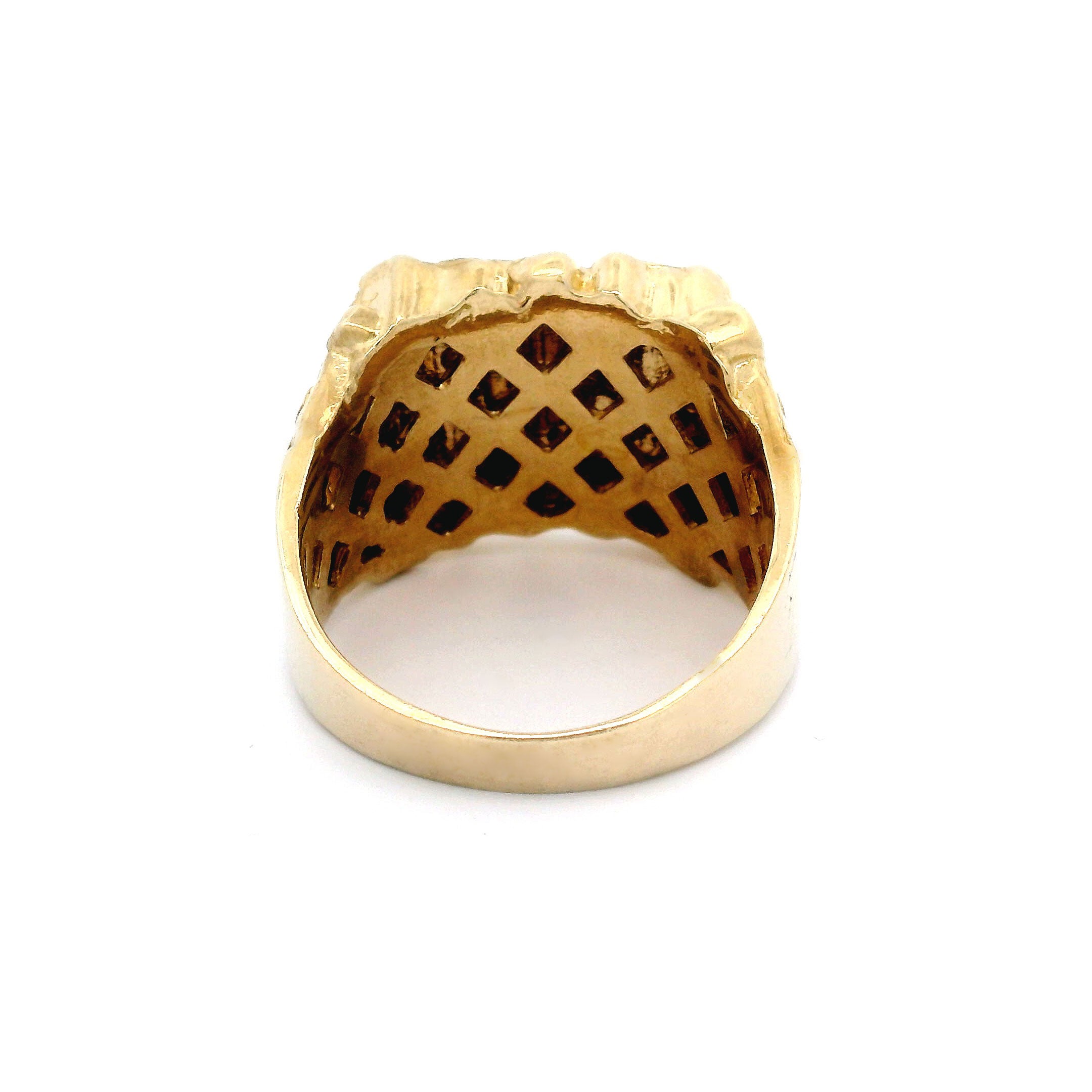 10k Nugget Square Shaped Ring Back