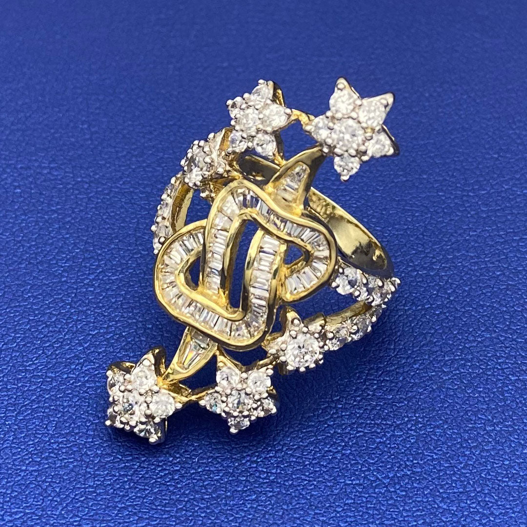 10k CZ Star Cocktail Ring