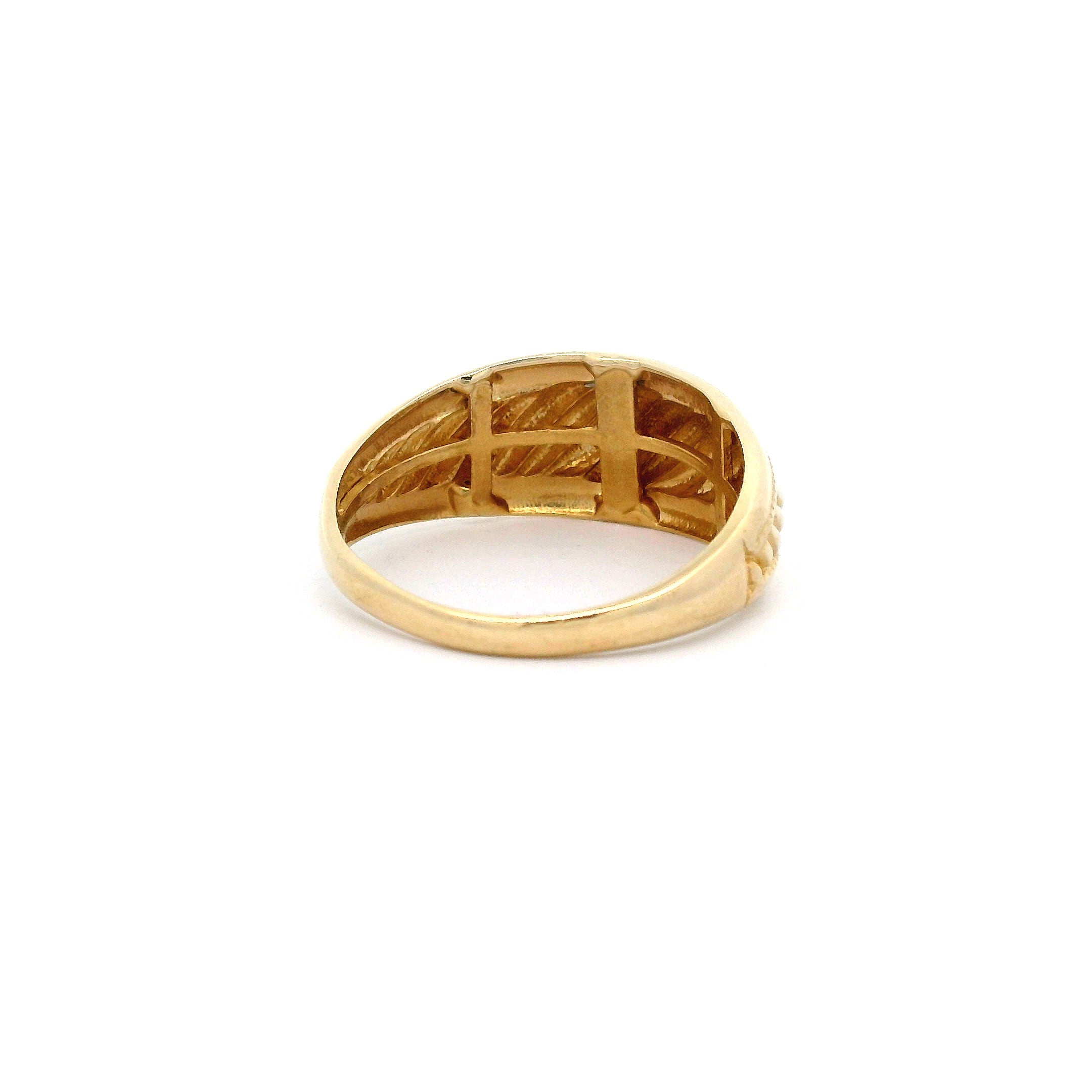 14k Swirl Pattern Ring back