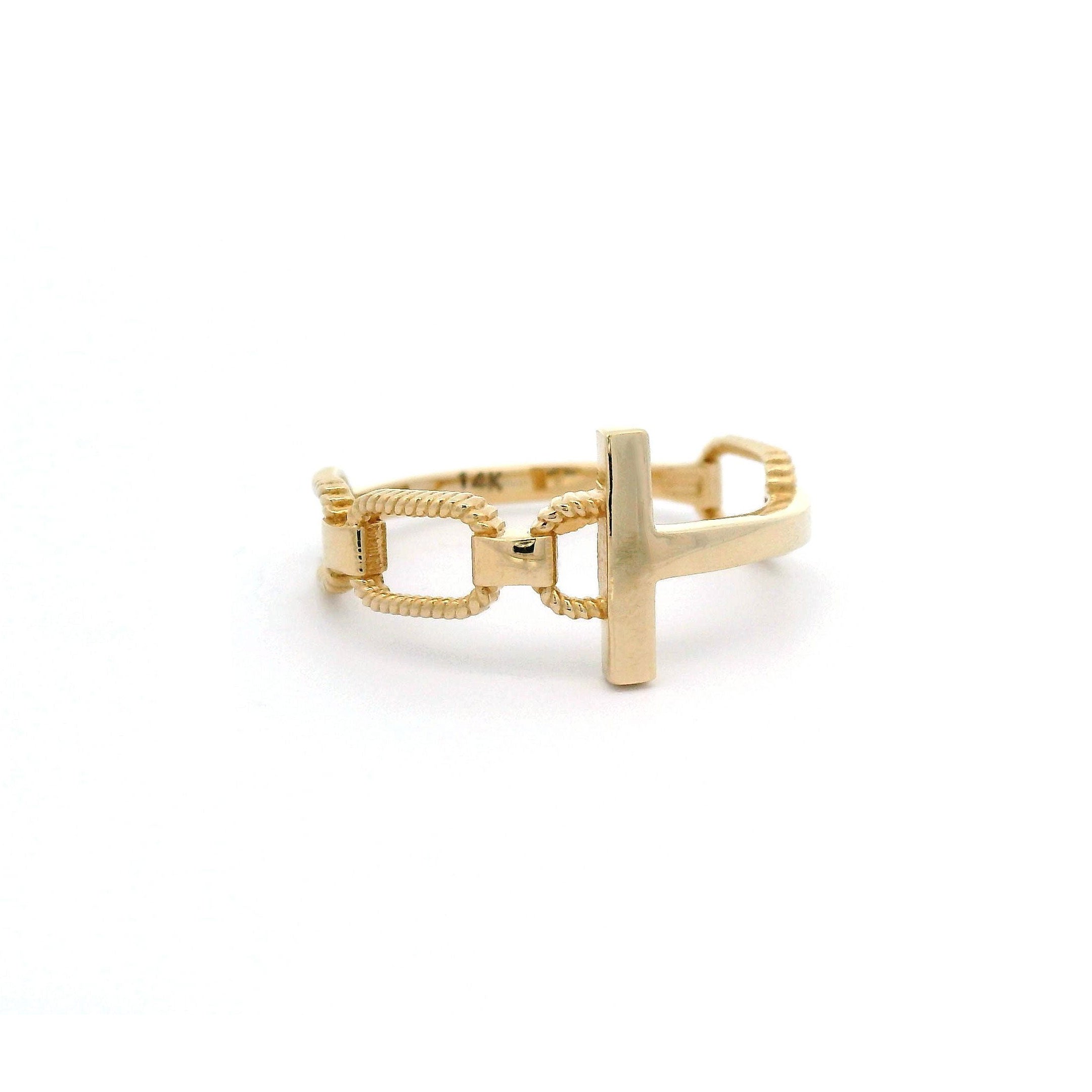 14k Link & Bar Ring