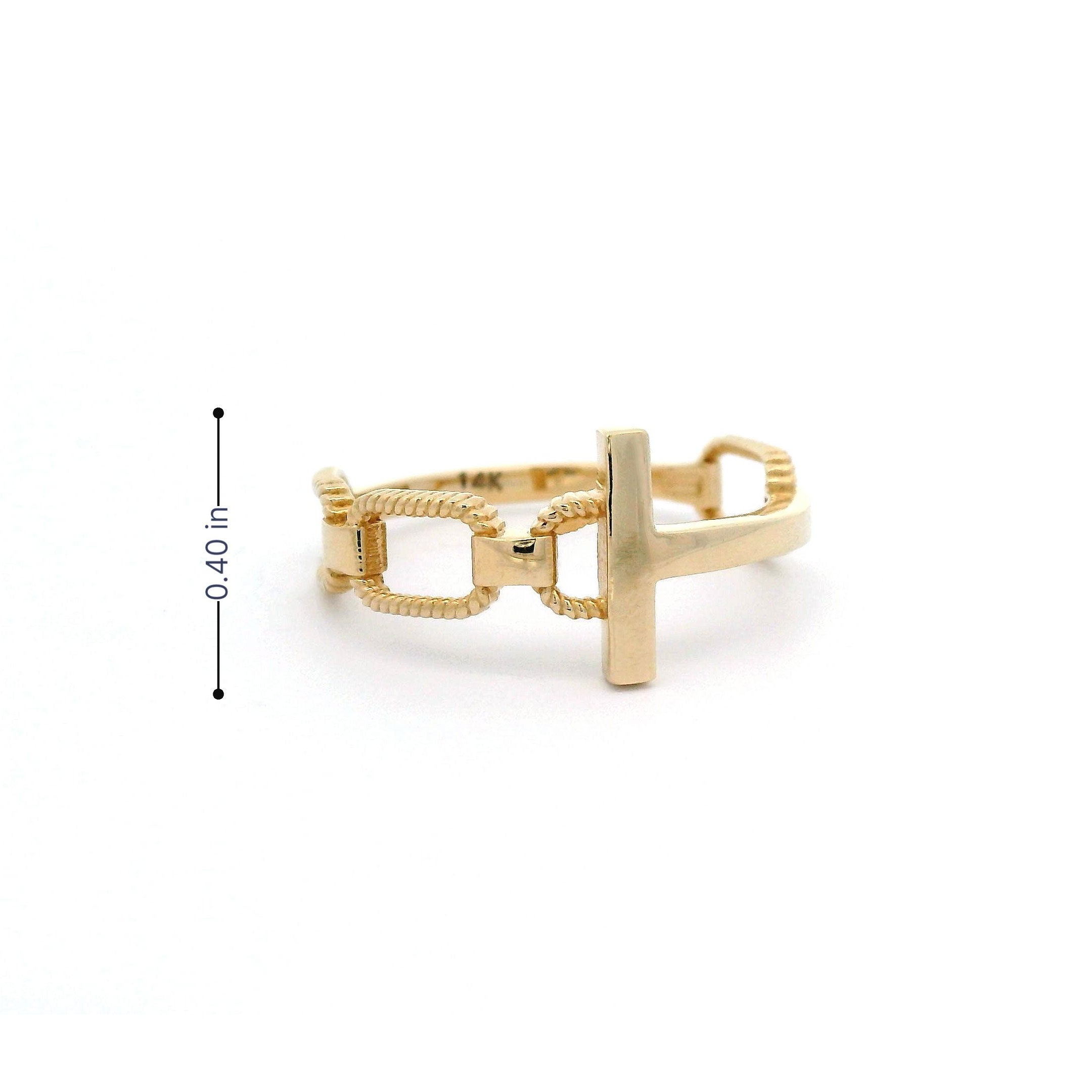 14k Link & Bar Ring size