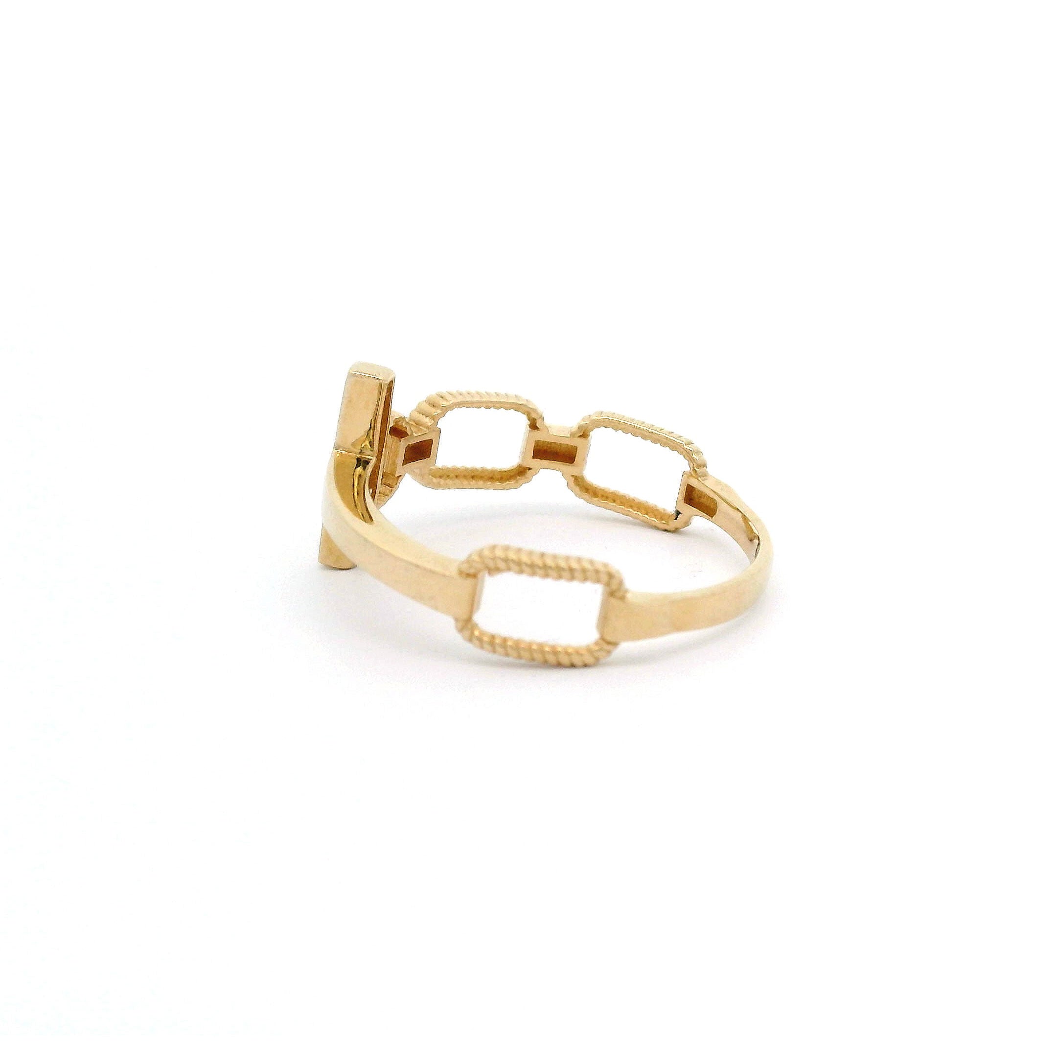 14k Link & Bar Ring left side