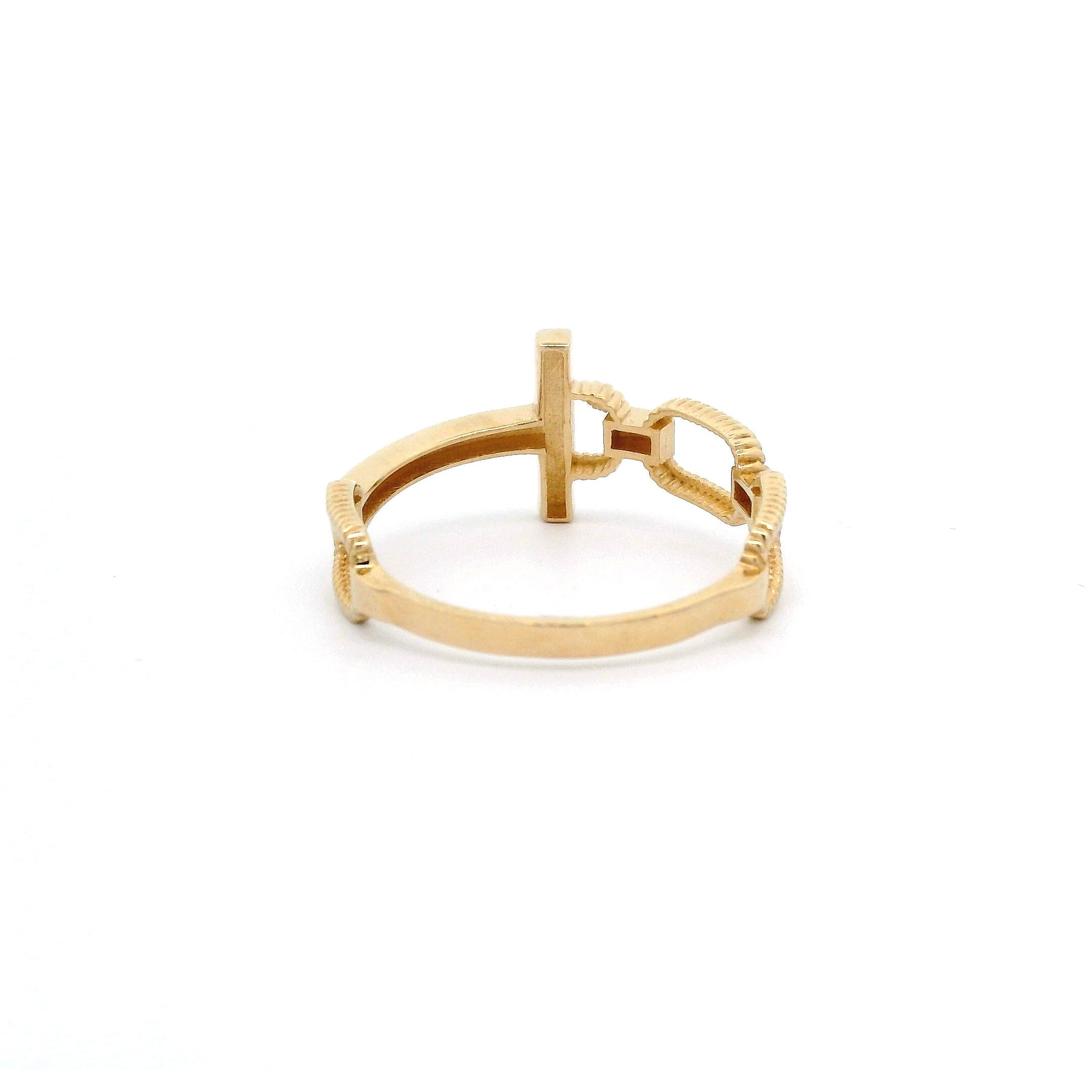 14k Link & Bar Ring back