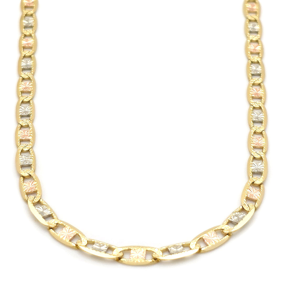 10k Tri-color Diamond Cut Valentino Chain 4.25mm – Yellow Brick Empire