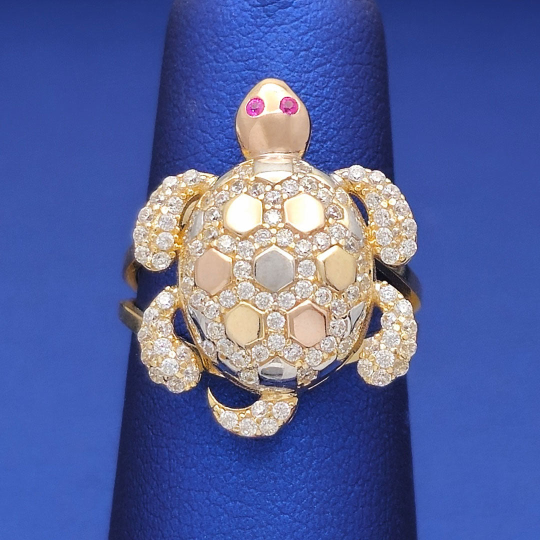 10k CZ Fancy Turtle Ring