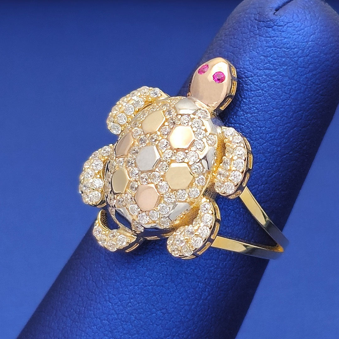 10k CZ Fancy Turtle Ring