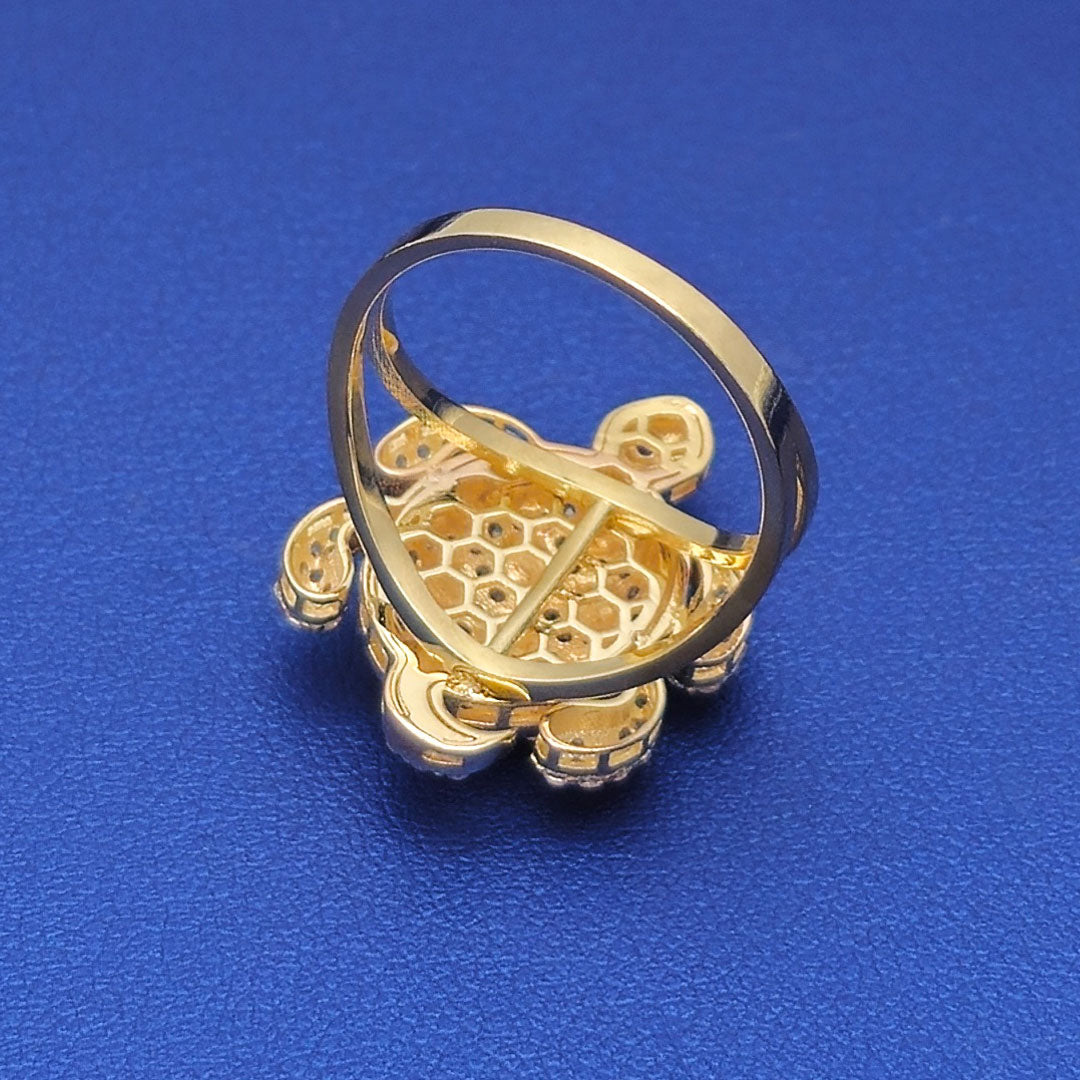 10k CZ Fancy Turtle Ring