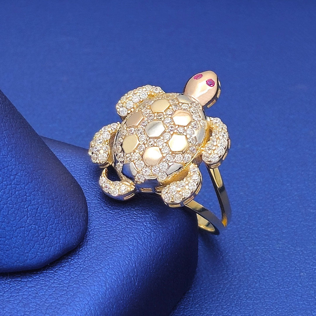 10k CZ Fancy Turtle Ring