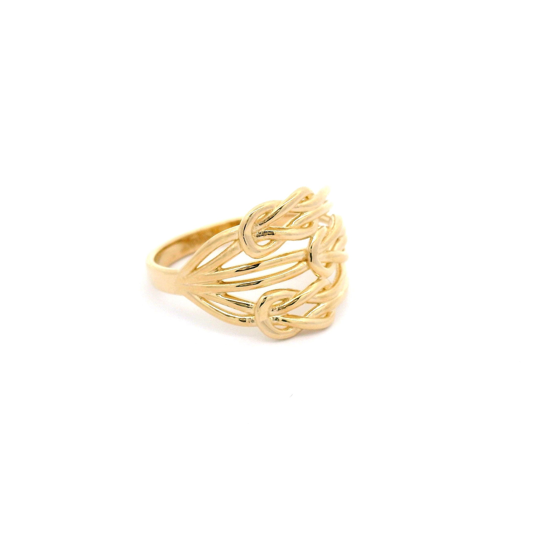 14k Triple Knot Ring Side