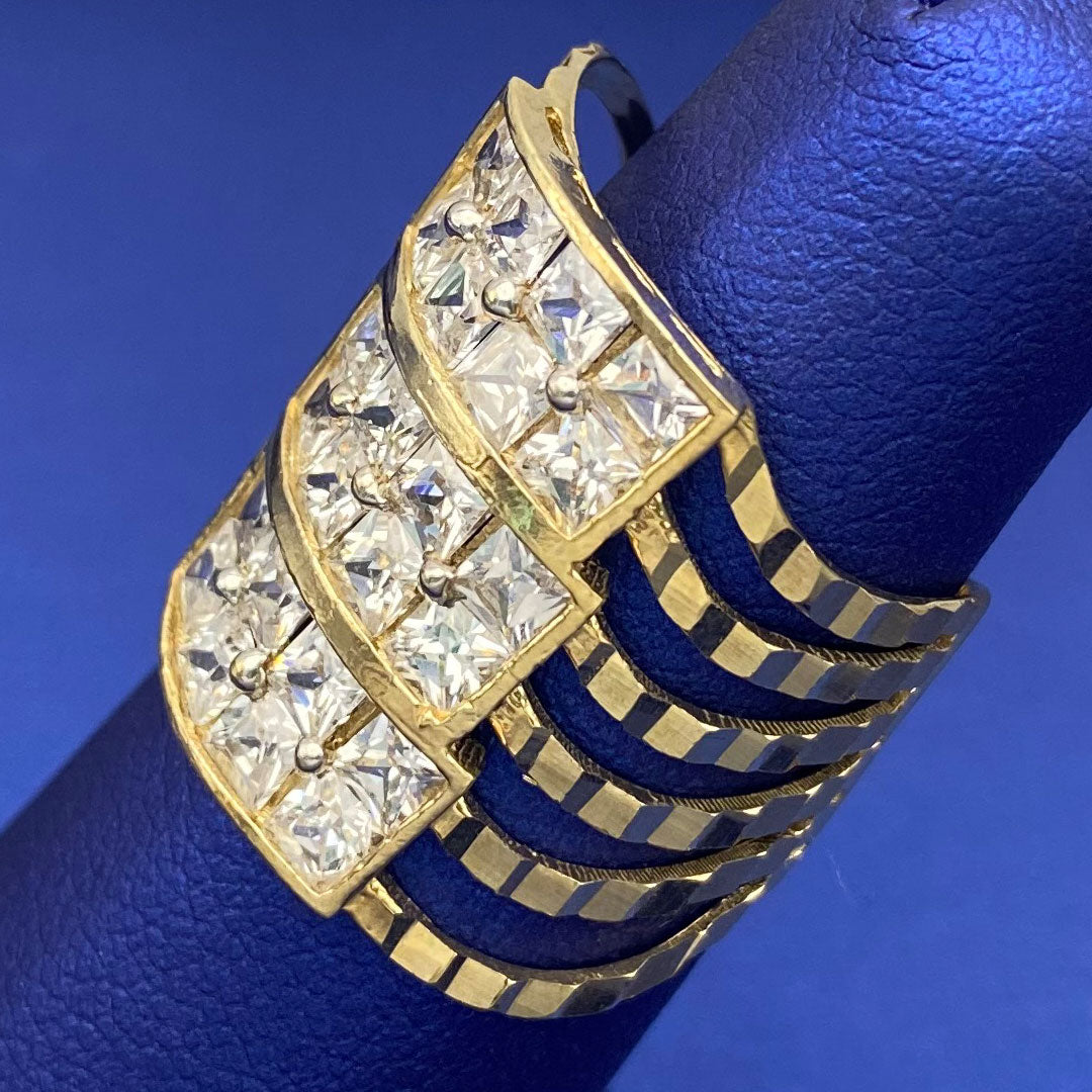 10k CZ Twist Cocktail Ring