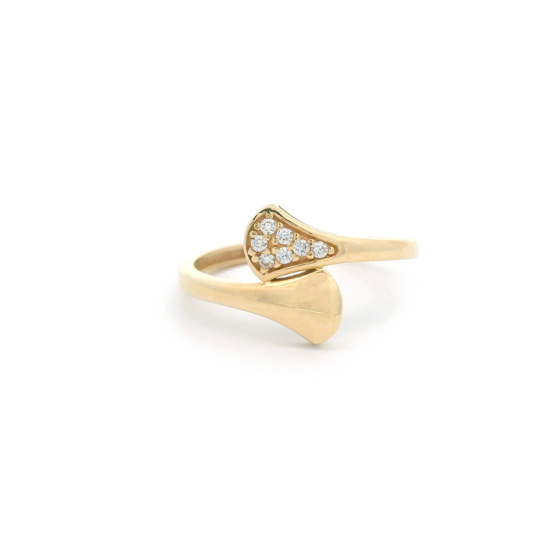 14k CZ Unique Wrap Ring