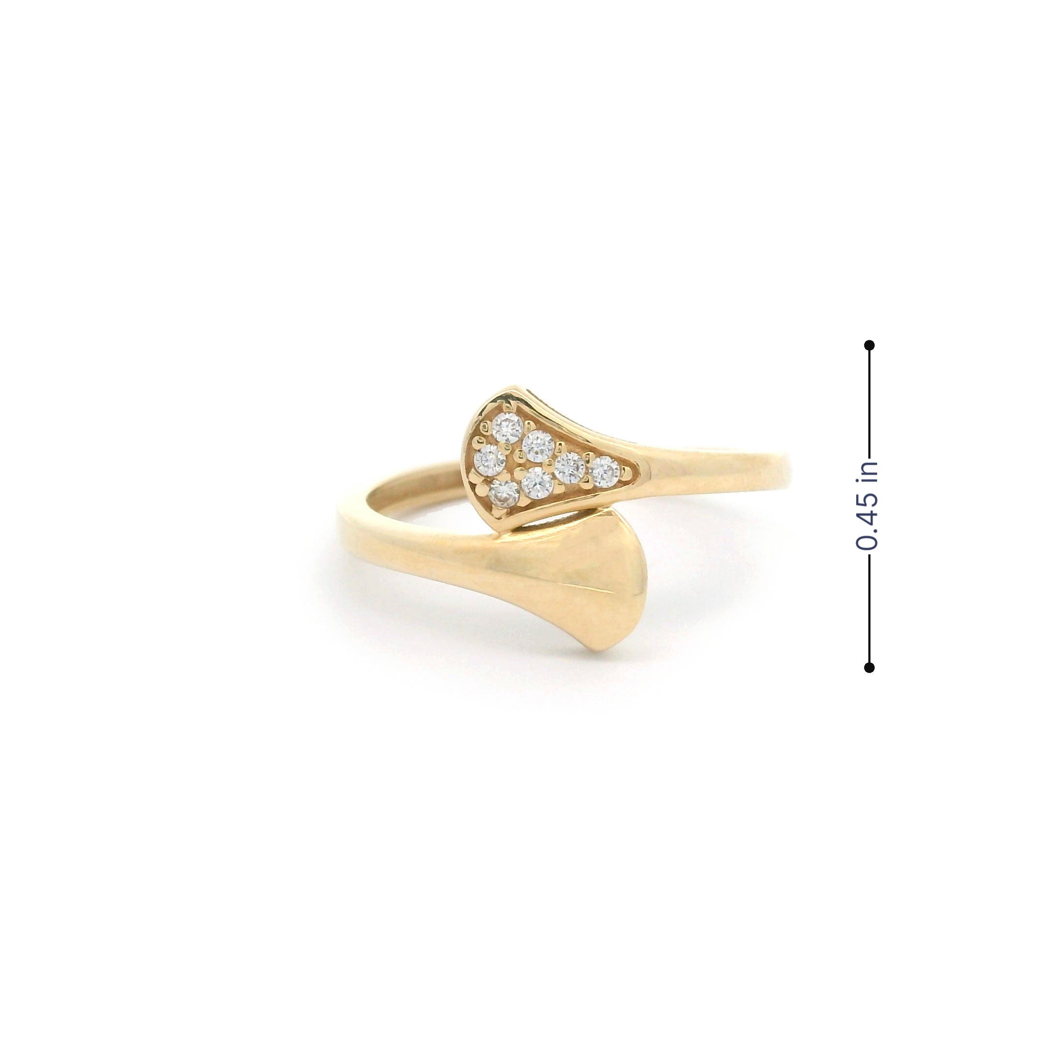 14k CZ Unique Wrap Ring Size Details