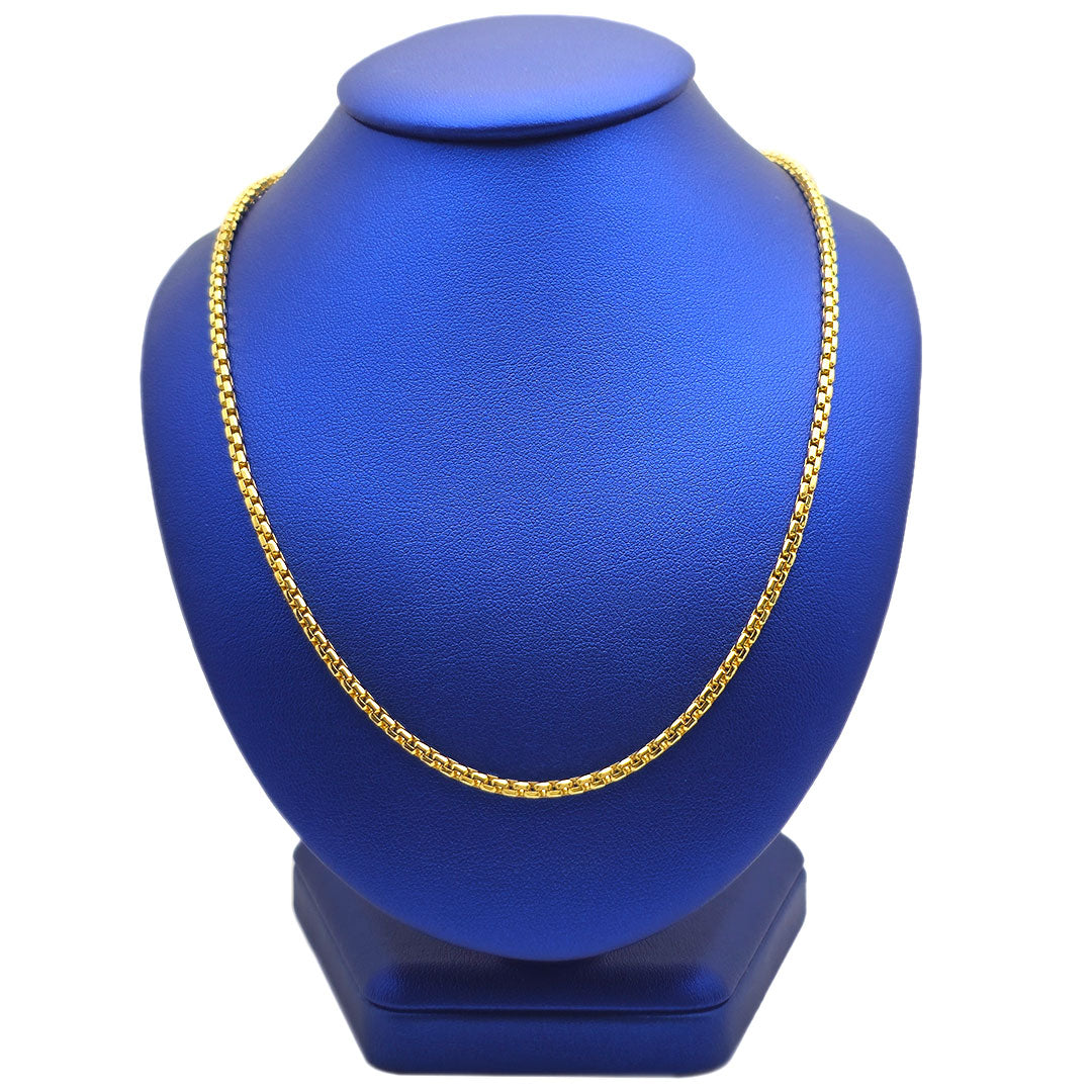 10k Venetian Chain 2.75mm on blue neck jewelry display