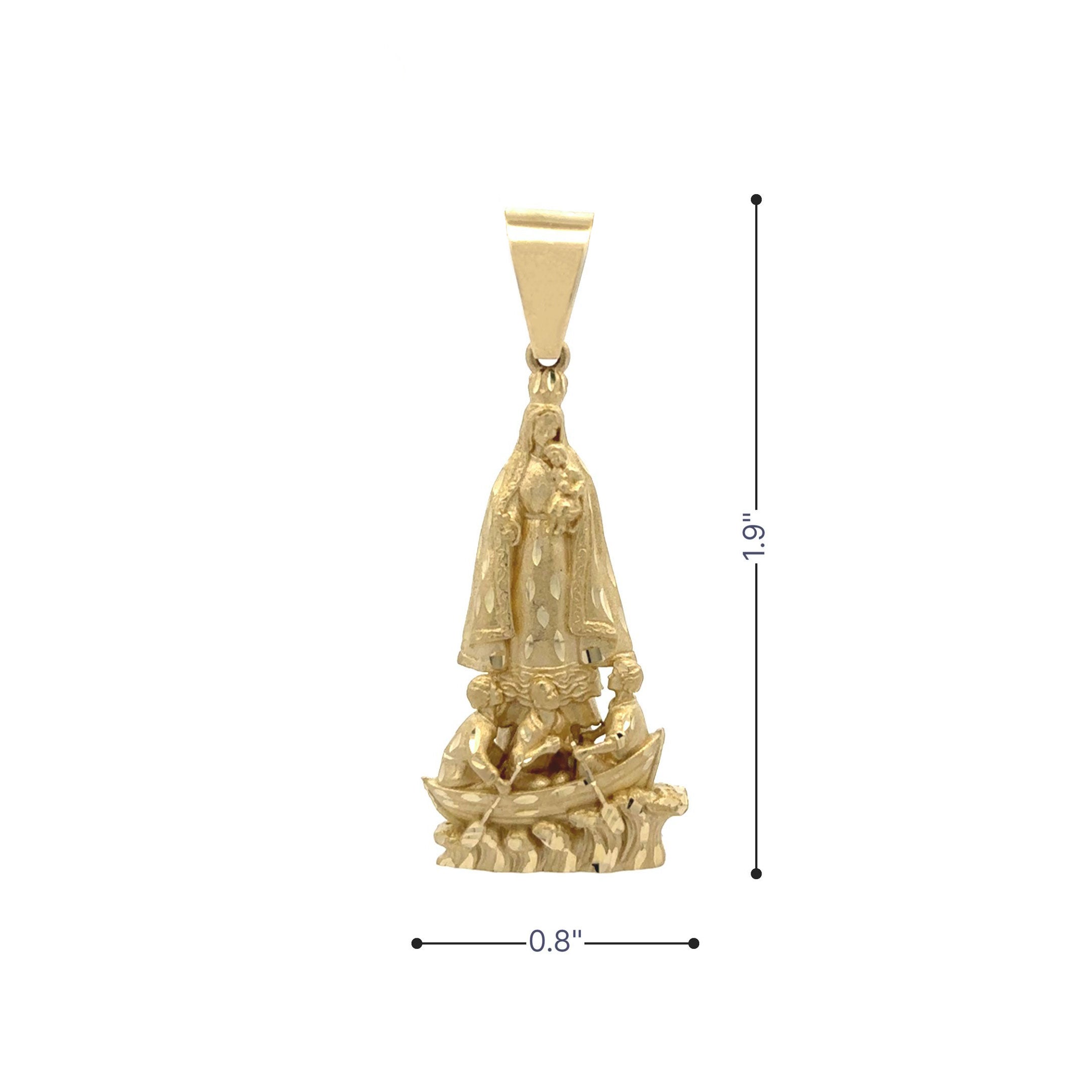 10k Virgin Caridad Del Cobre 3D Pendant Size